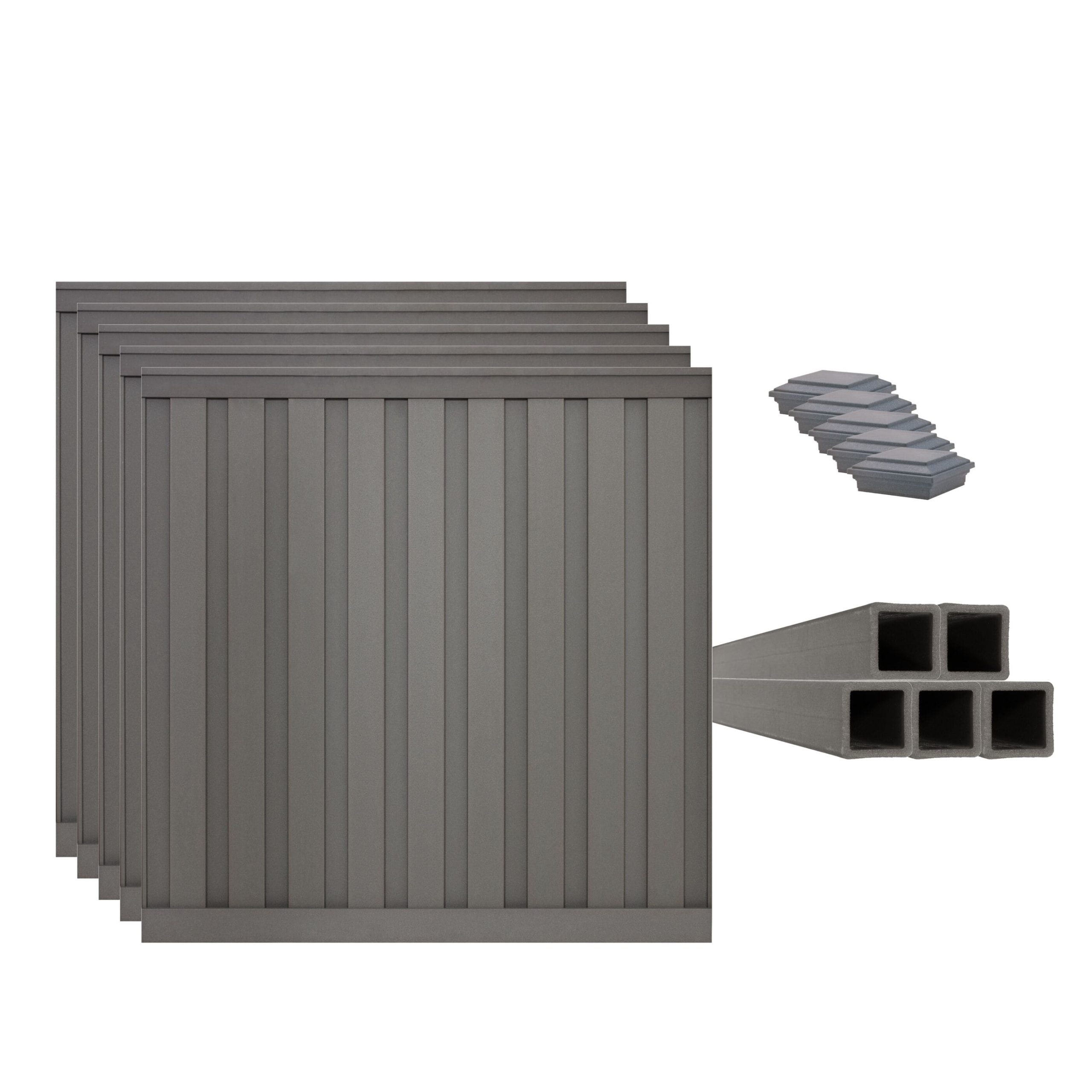 Trex Fencing 8-ft H x 8-ft W 5-Pack Winchester Grey Board-on-board Privacy Composite Fence Panel