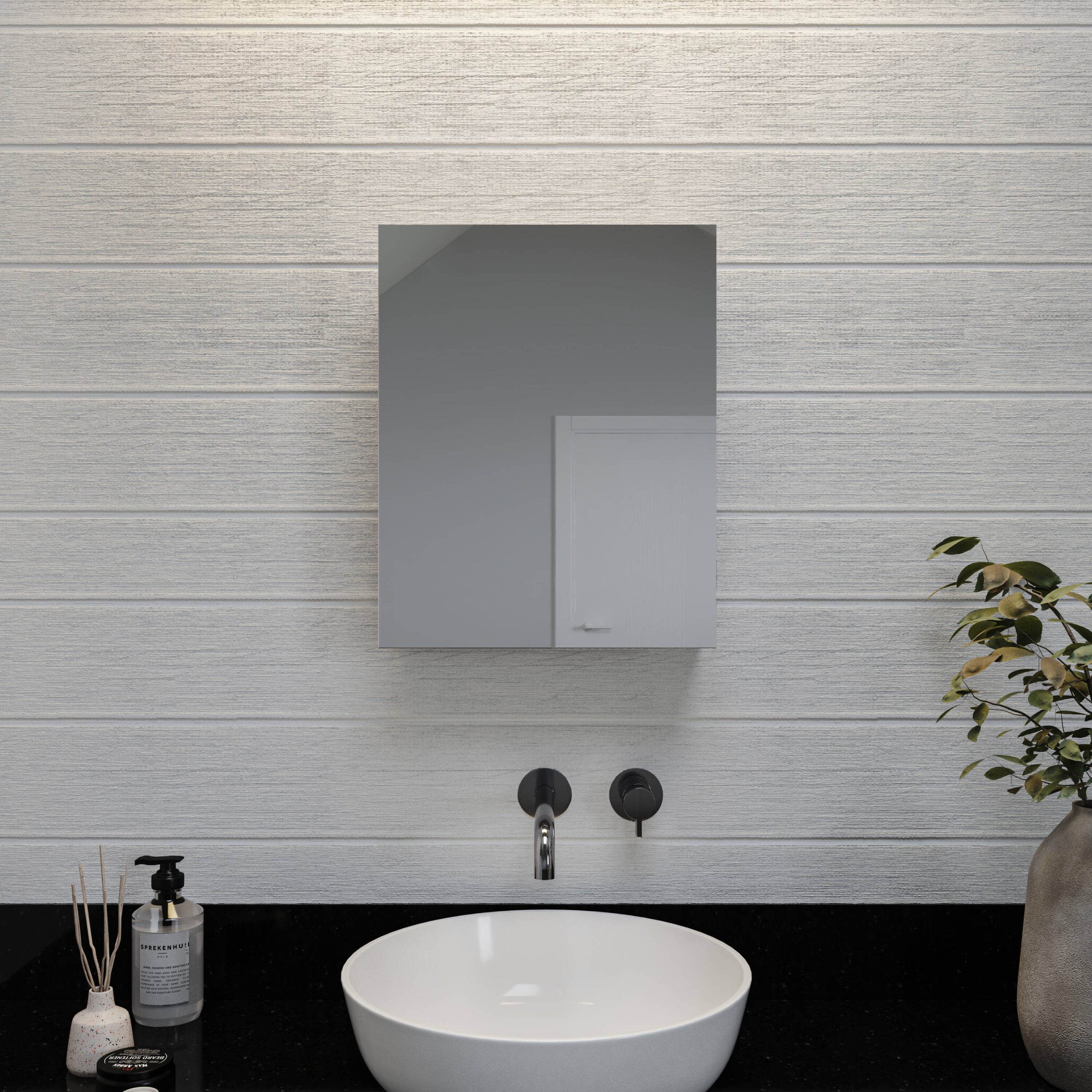 Croydex 16-in x 20-in Surface/Recessed Mount Silver Mirrored Soft Close Medicine Cabinet