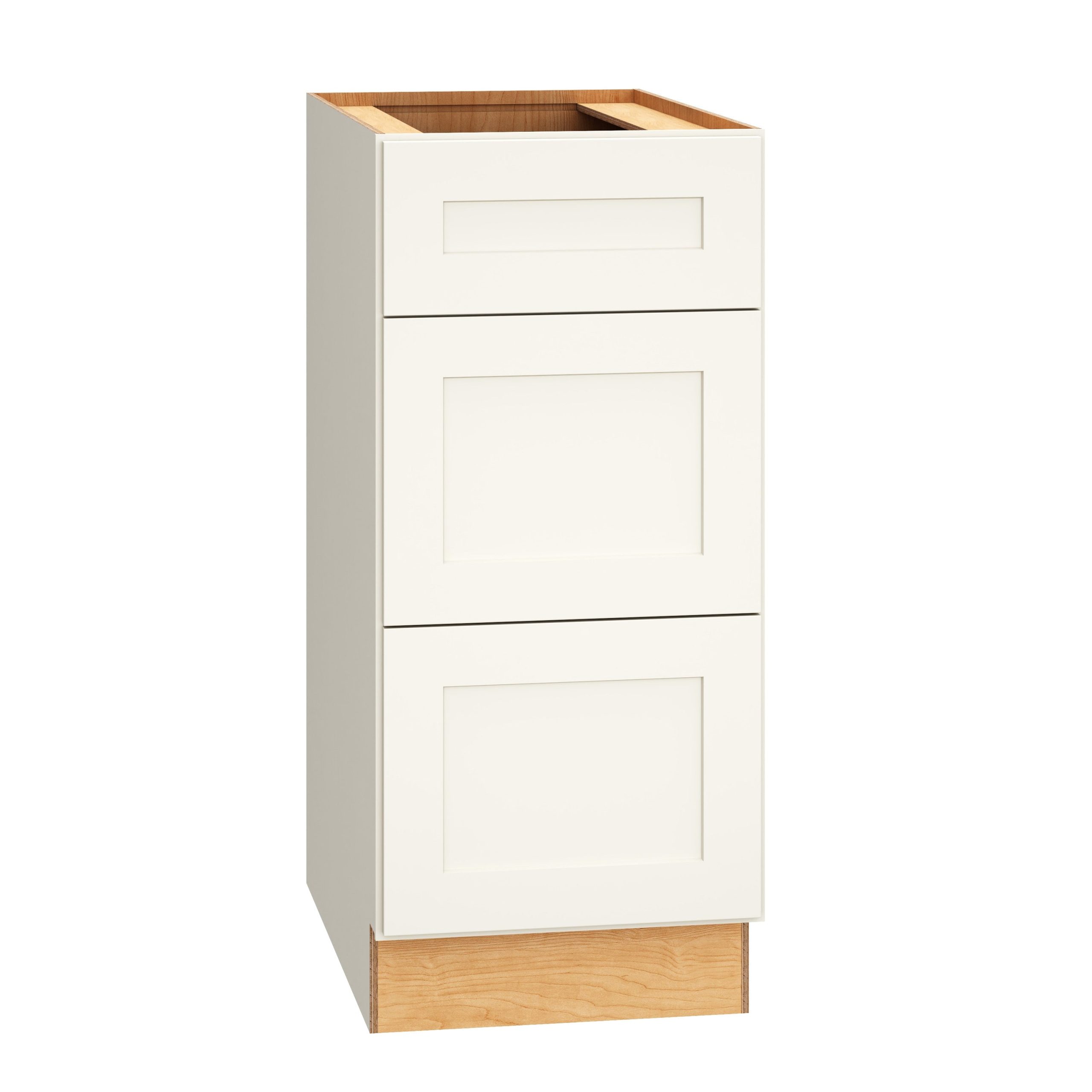 Diamond Express Jamestown 15-in W x 34.5-in H x 24-in D White 3-Drawer Base Fully Assembled Plywood Cabinet (Recessed Panel Shaker Style)