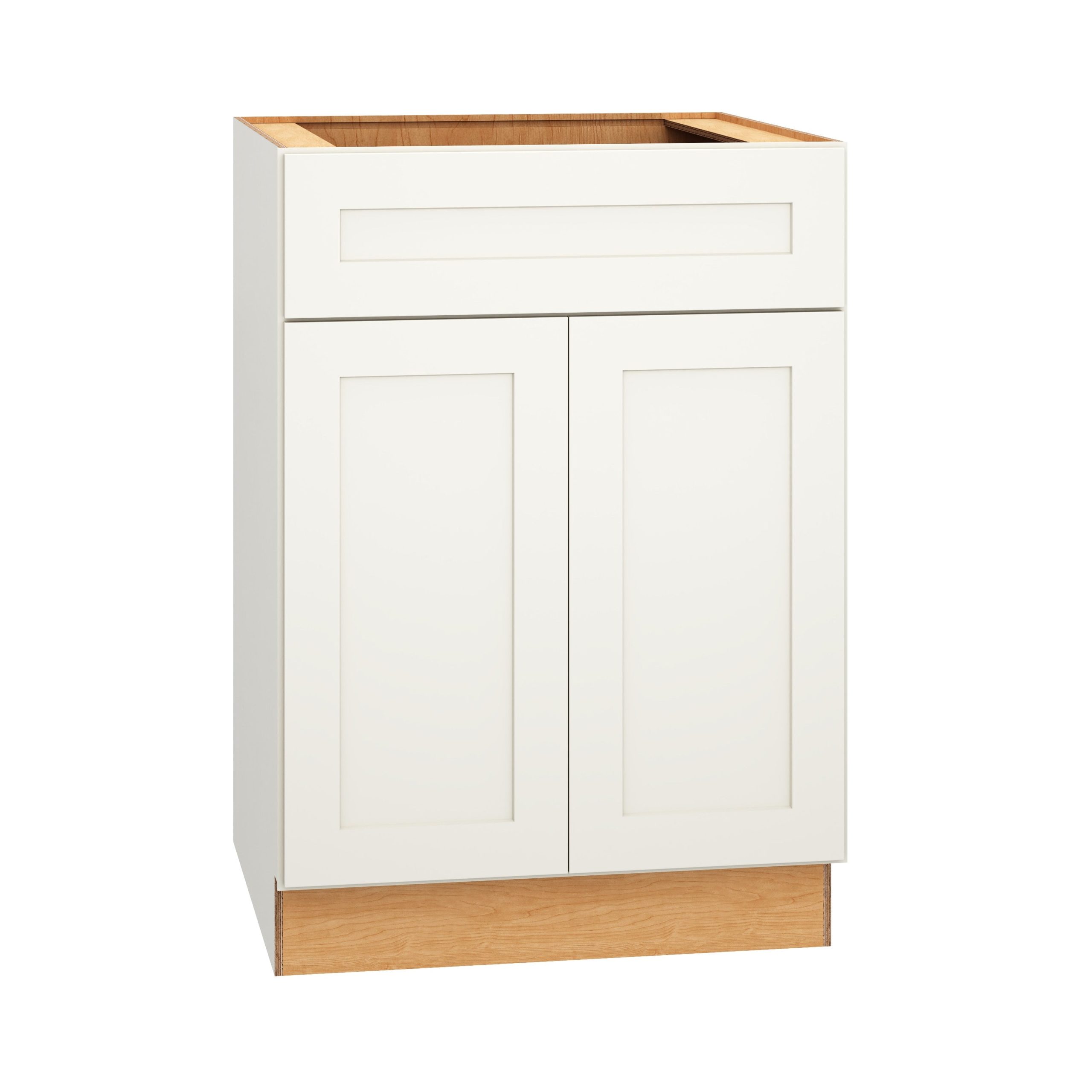 Diamond Express Jamestown 24-in W x 34.5-in H x 24-in D White Sink Base Fully Assembled Plywood Cabinet (Recessed Panel Shaker Style)