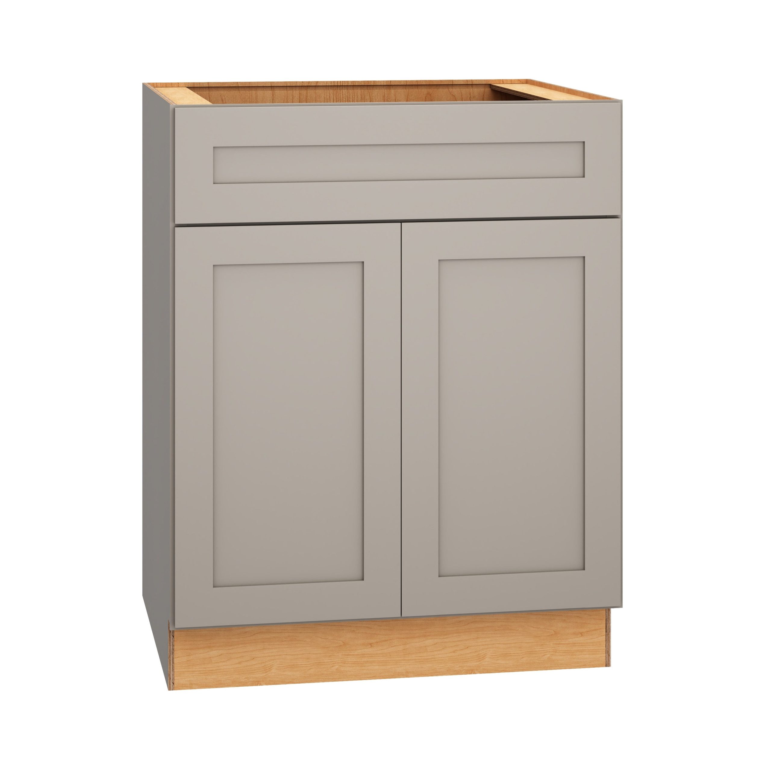 Diamond Express Jamestown 27-in W x 34.5-in H x 24-in D Cloud Gray 1-Drawer Base Fully Assembled Plywood Cabinet (Recessed Panel Shaker Style)
