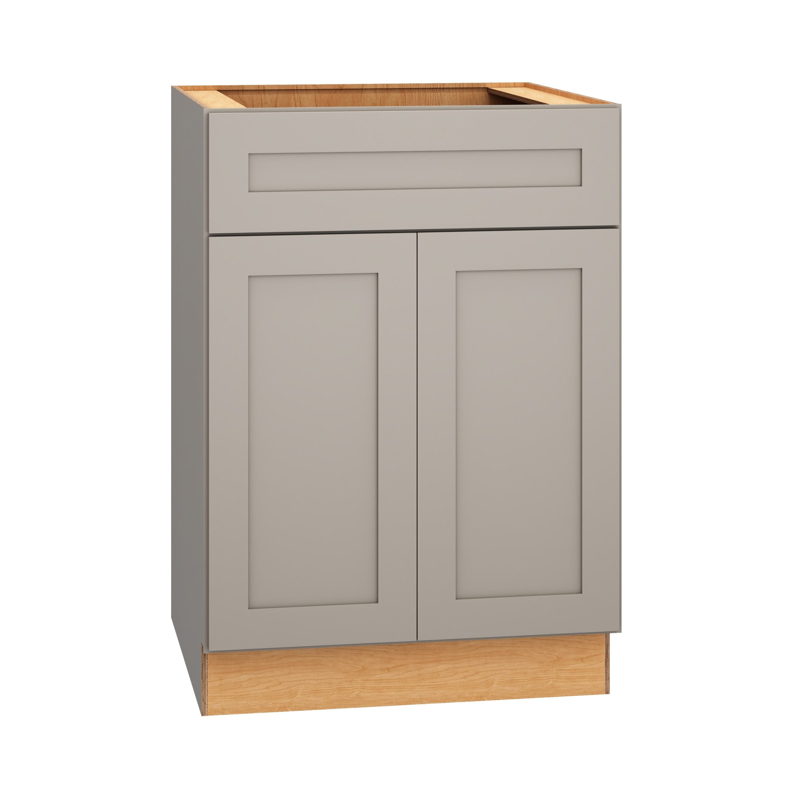 Diamond Express Jamestown 24-in W x 34.5-in H x 24-in D Cloud Gray 1-Drawer Base Fully Assembled Plywood Cabinet (Recessed Panel Shaker Style)