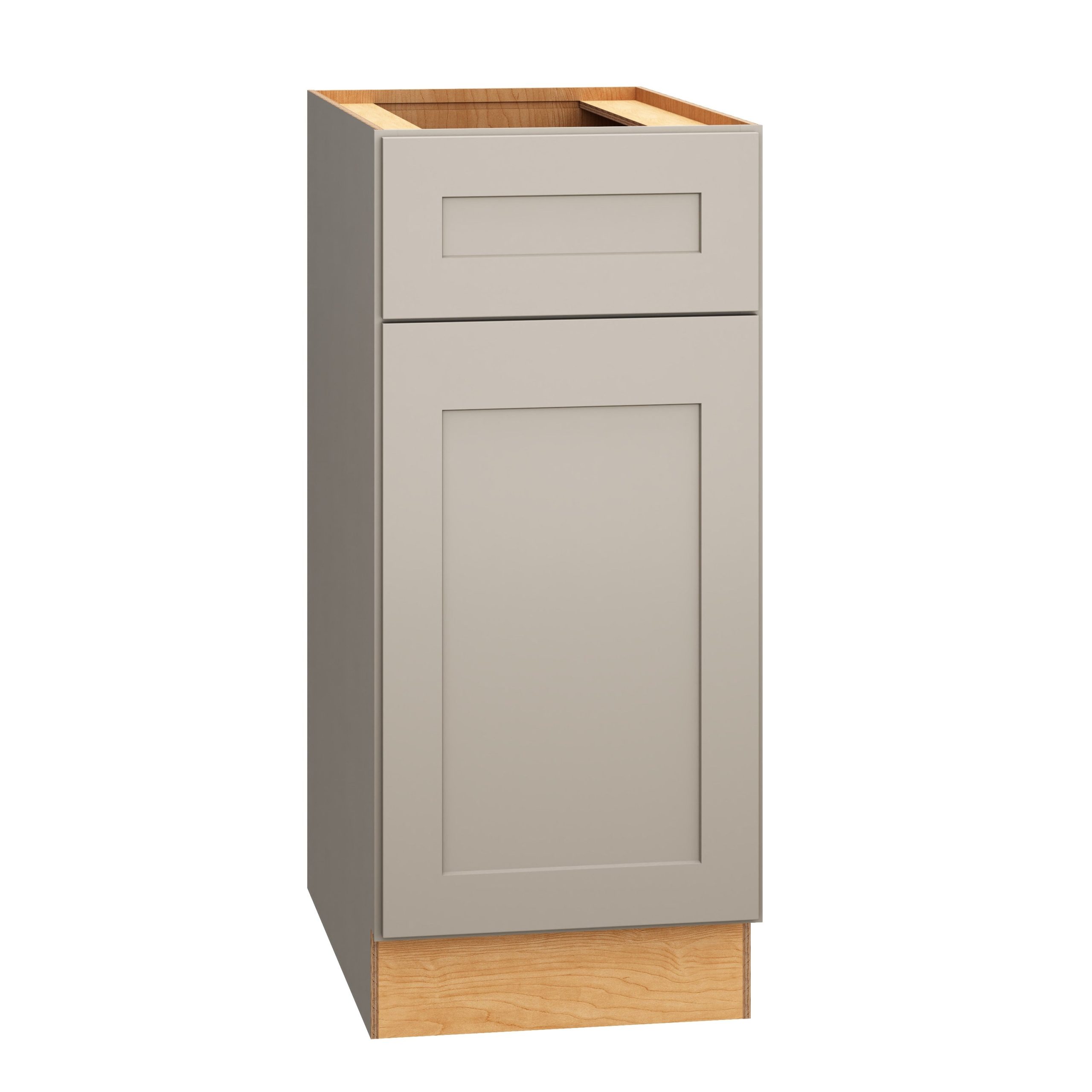 Diamond Express Jamestown 15-in W x 34.5-in H x 24-in D Cloud Gray 1-Drawer Base Fully Assembled Plywood Cabinet (Recessed Panel Shaker Style)