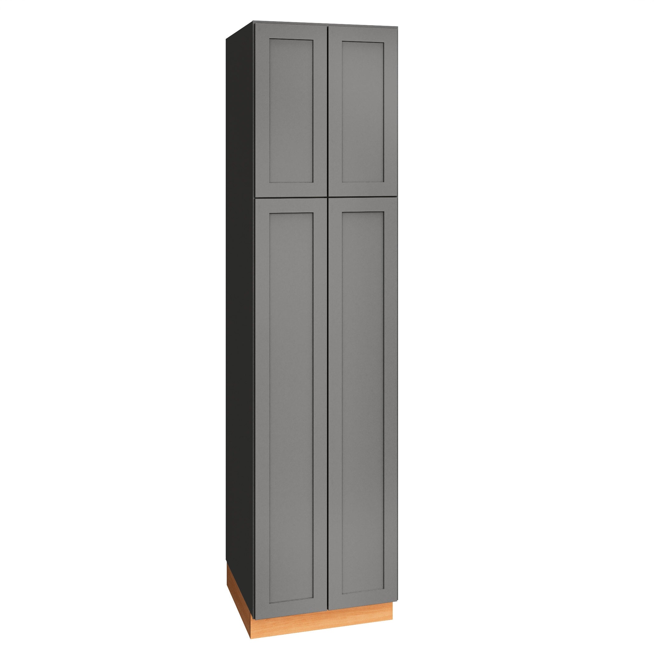 Diamond Express Jamestown 24-in W x 93-in H x 24-in D Moonstone Gray Pantry Fully Assembled Plywood Cabinet (Recessed Panel Square Door Style)