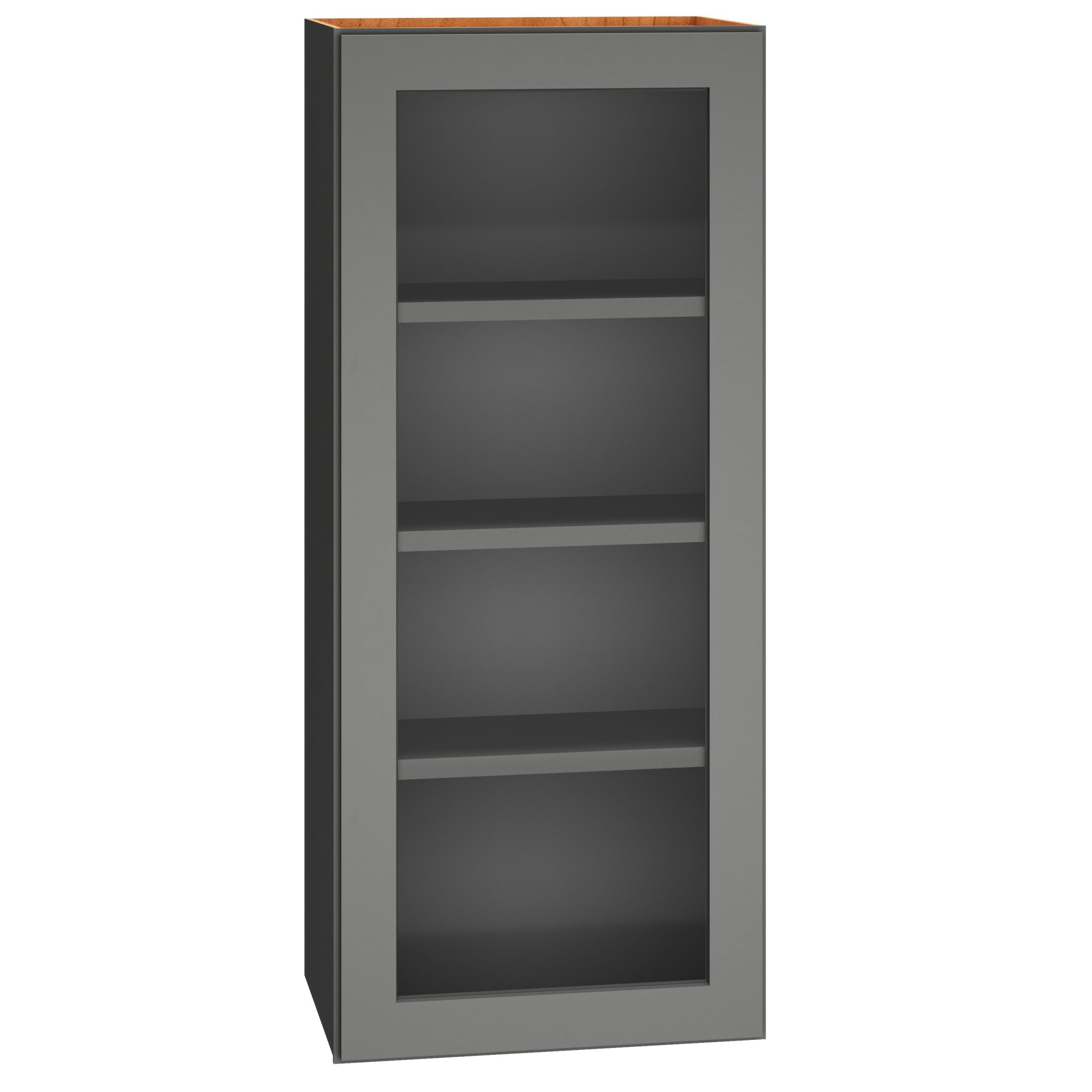 Diamond Express Jamestown 18-in W x 42-in H x 12-in D Moonstone Gray Wall Fully Assembled Plywood Cabinet (Recessed Panel Square Door Style)