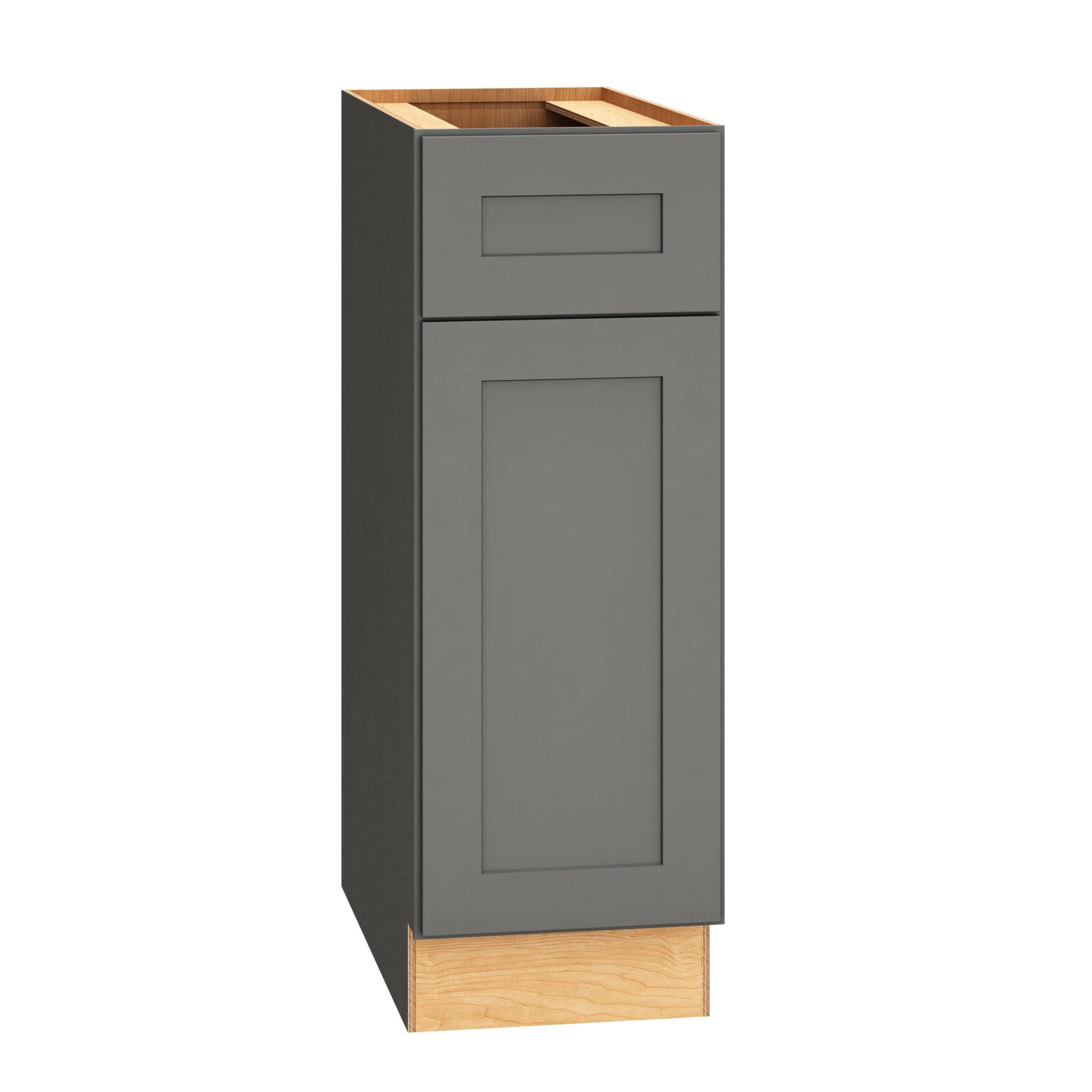 Diamond Express Jamestown 12-in W x 34.5-in H x 24-in D Moonstone Gray 1-Drawer Base Fully Assembled Plywood Cabinet (Recessed Panel Shaker Style)