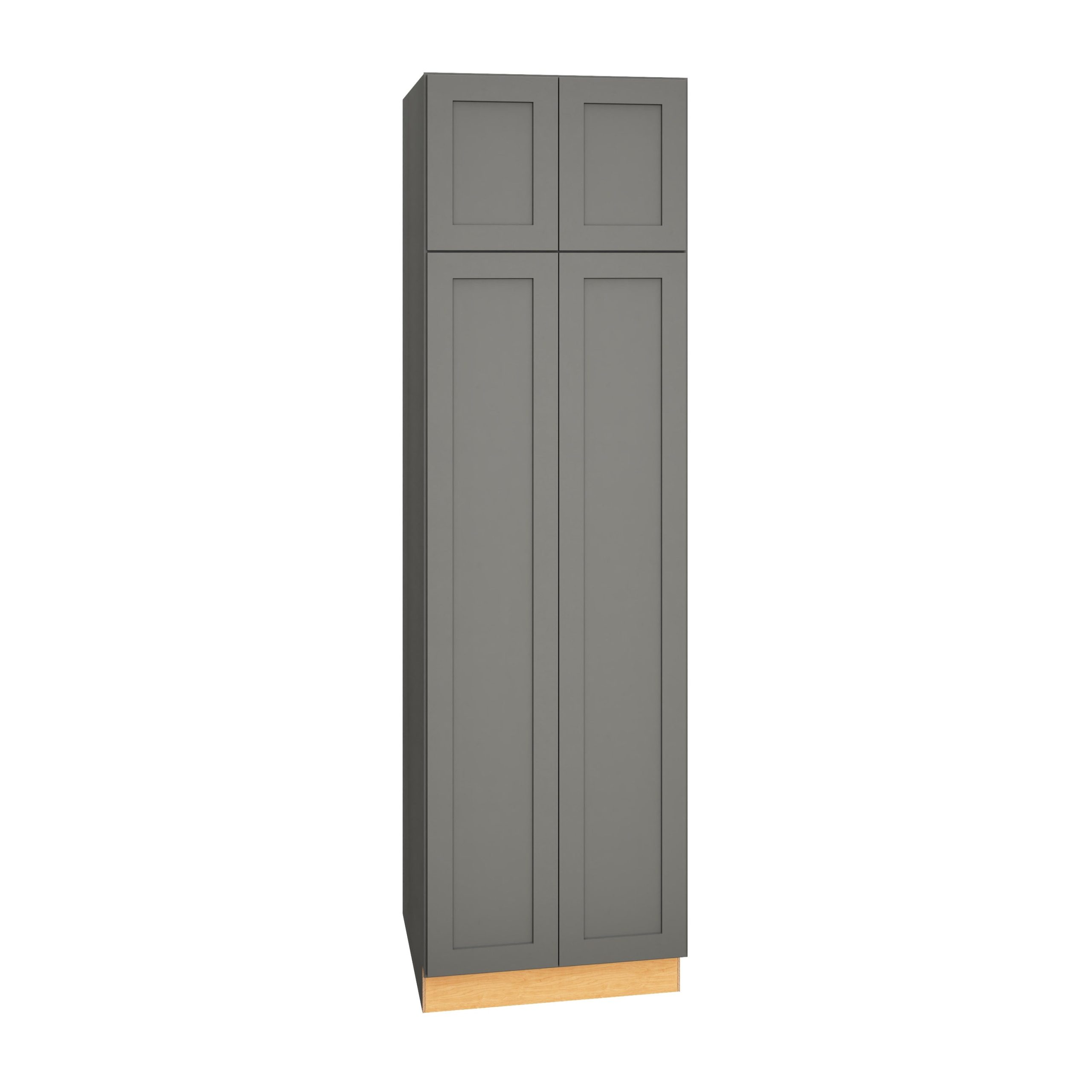 Diamond Express Jamestown 24-in W x 84-in H x 24-in D Moonstone Gray Pantry Fully Assembled Plywood Cabinet (Recessed Panel Shaker Door Style)