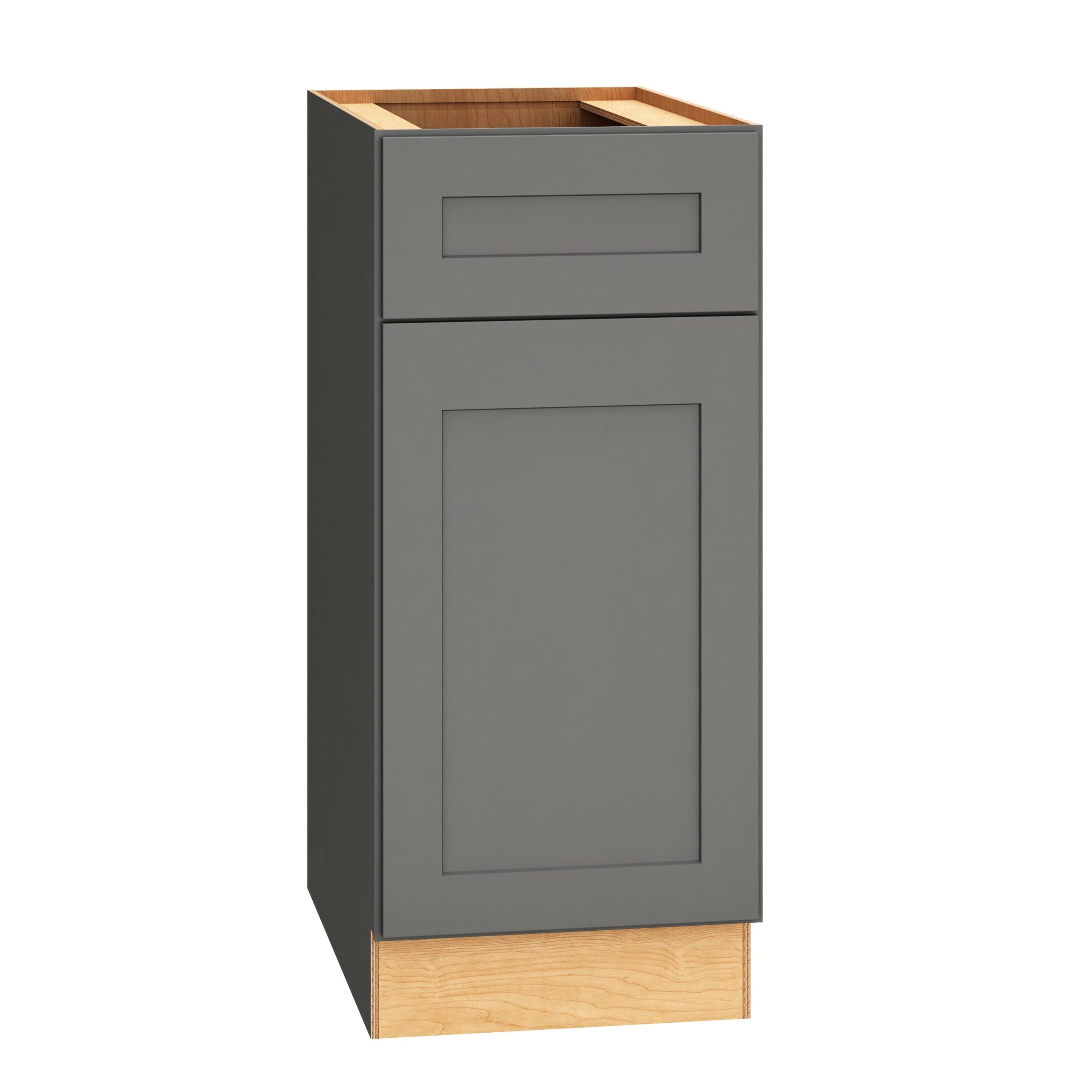 Diamond Express Jamestown 15-in W x 34.5-in H x 24-in D Moonstone Gray 1-Drawer Base Fully Assembled Plywood Cabinet (Recessed Panel Square Style)
