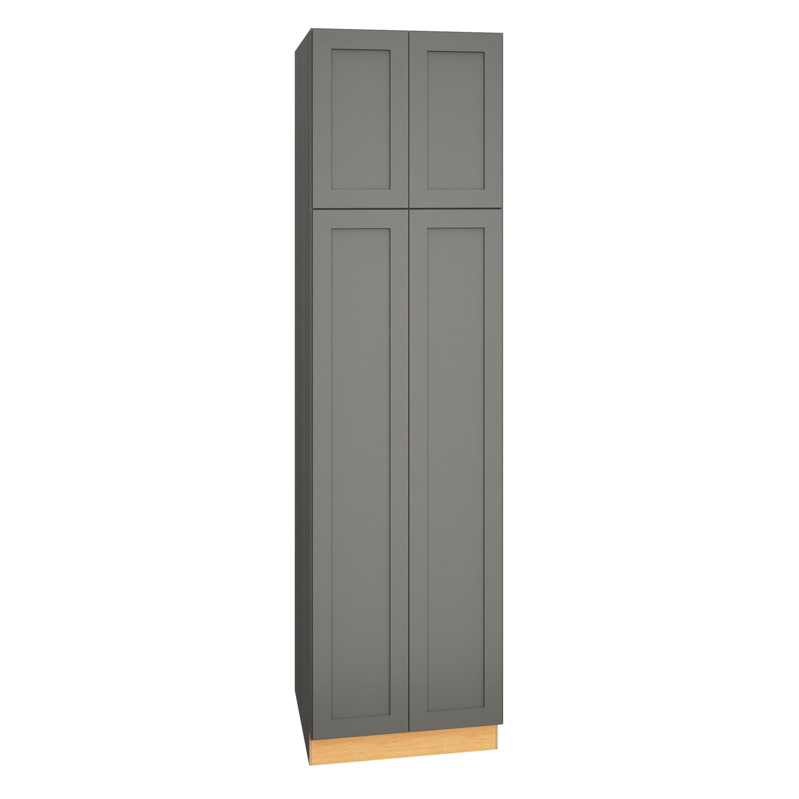 Diamond Express Jamestown 24-in W x 90-in H x 24-in D Moonstone Gray Pantry Fully Assembled Plywood Cabinet (Recessed Panel Shaker Door Style)