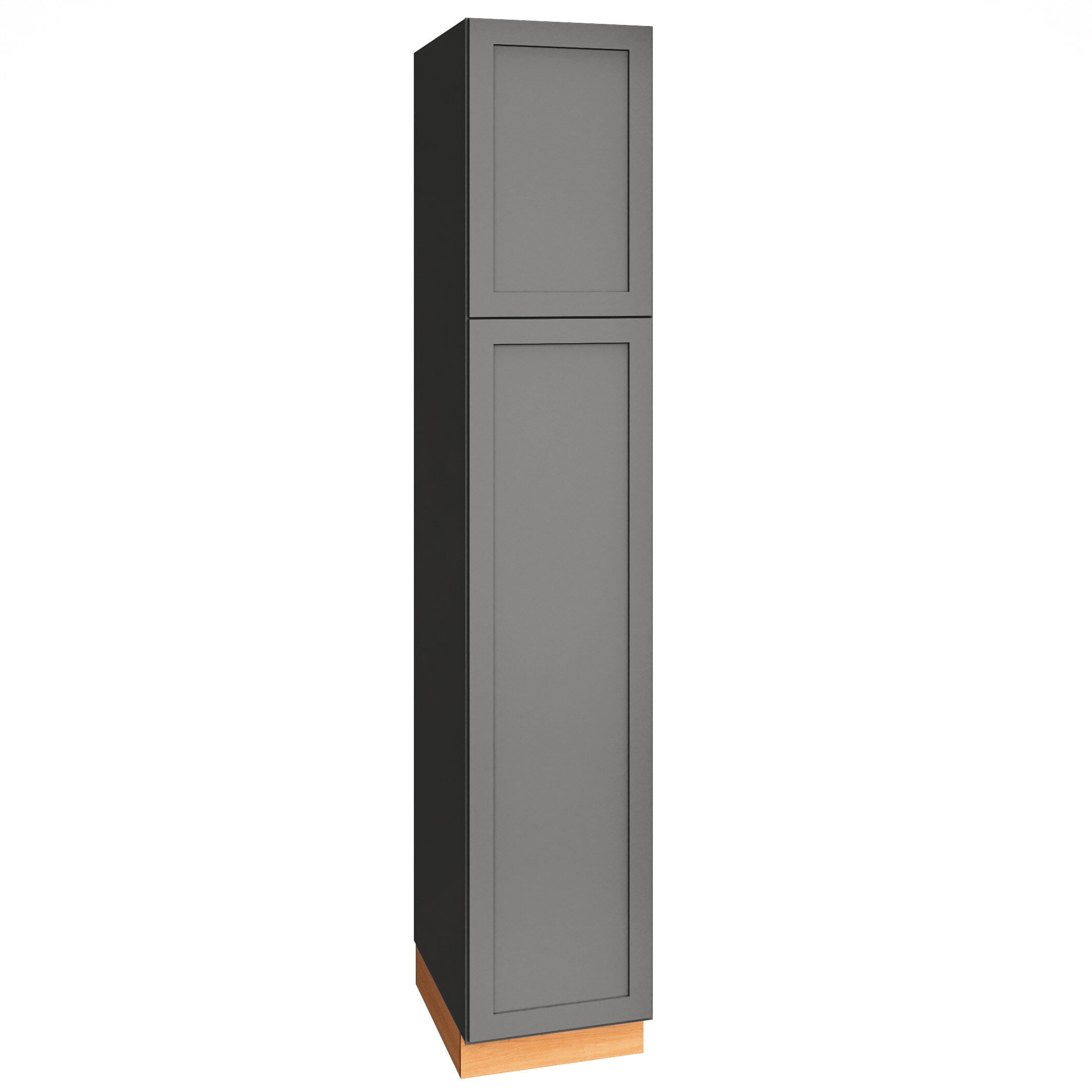 Diamond Express Jamestown 18-in W x 93-in H x 24-in D Moonstone Gray Pantry Fully Assembled Plywood Cabinet (Recessed Panel Shaker Door Style)