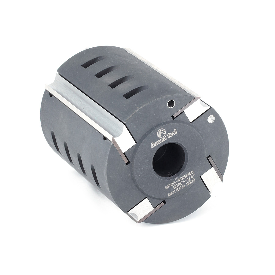 Amana 61708 Planer/Moulder Head 4-Wing with MD HSS Knives 150mm Long x 125mm Dia x 1-1/4 Bore