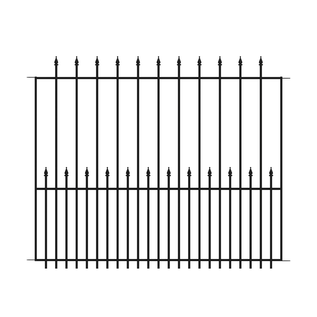YARDLINK Empire 3-ft W Powder-coated Steel Pressed-point No Dig Decorative Fence Panel