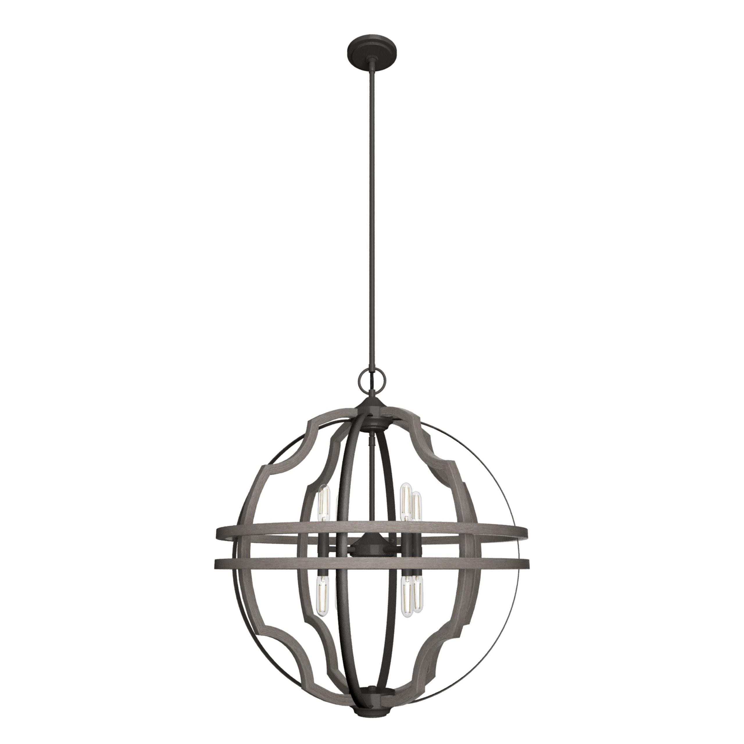 Hunter Stone Creek 8-Light Noble Bronze Transitional Globe LED Large Hanging Pendant Light