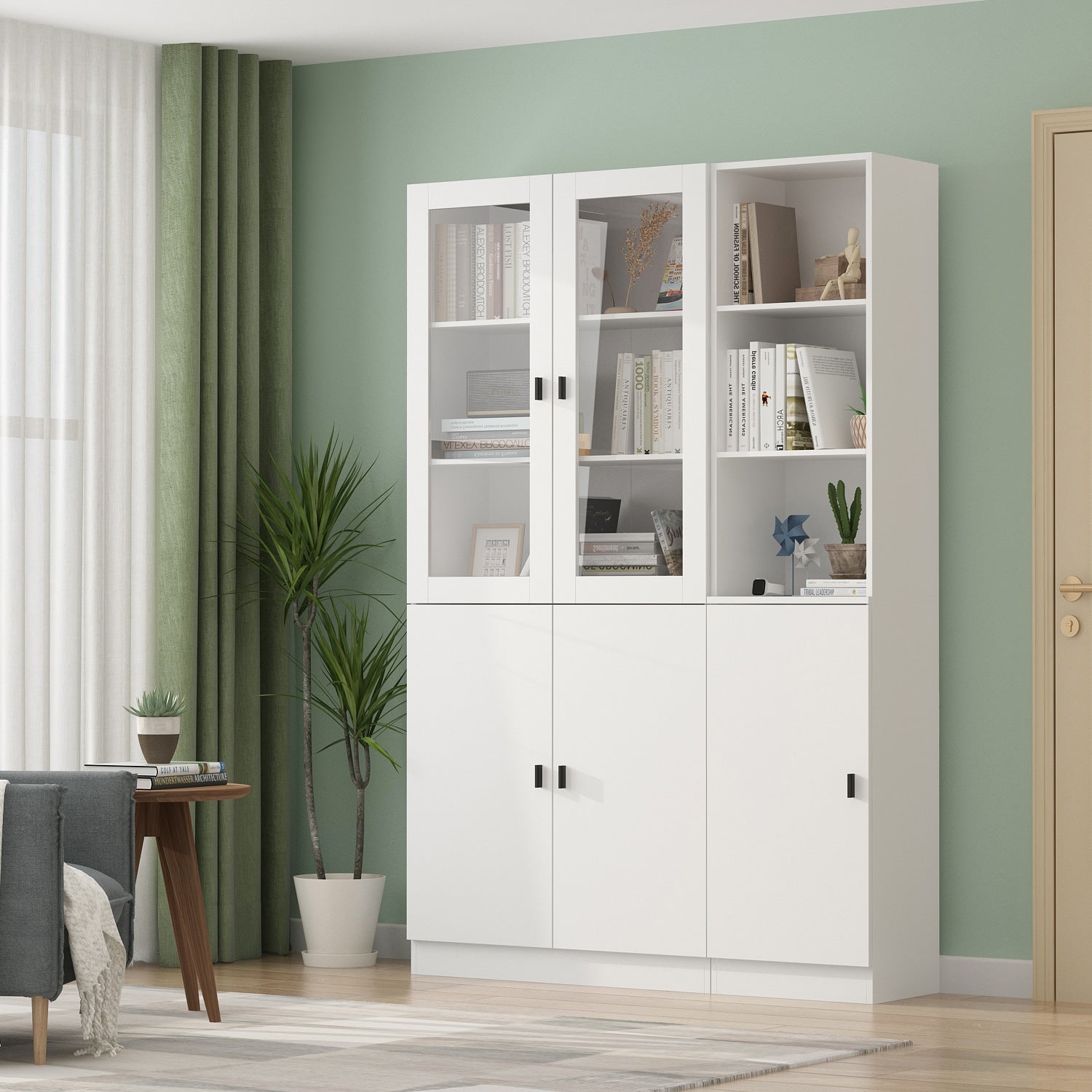 FUFU&GAGA 47.2-in W x 70.9-in H Mdf White Freestanding Utility Storage Cabinet