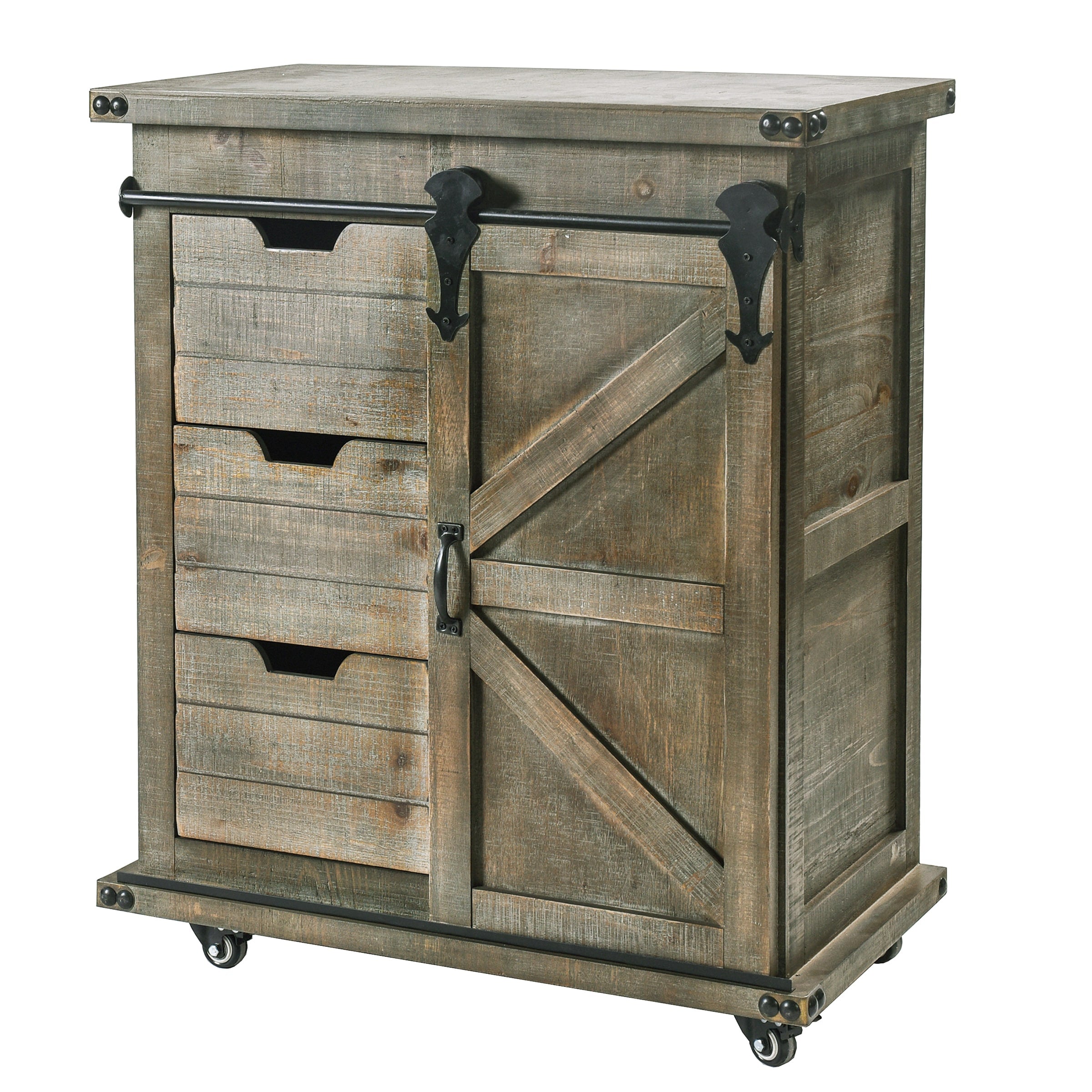 StyleCraft Home Collection Gray Rustic Wood Media Cabinet