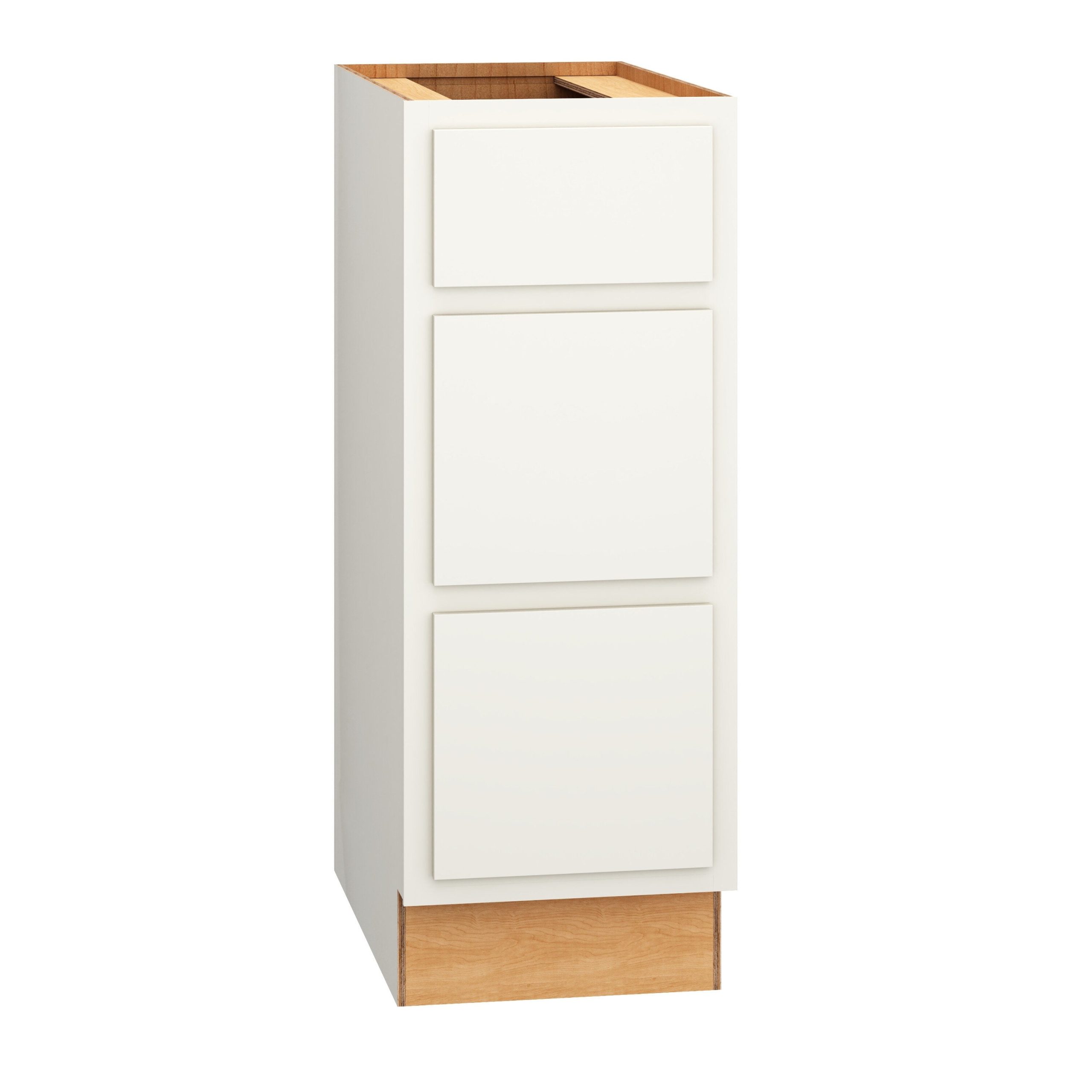 Diamond Express Jamestown 12-in W x 32.5-in H x 21-in D White Partial Overlay 3-Drawer Wood Wall-mount Cabinet Banks