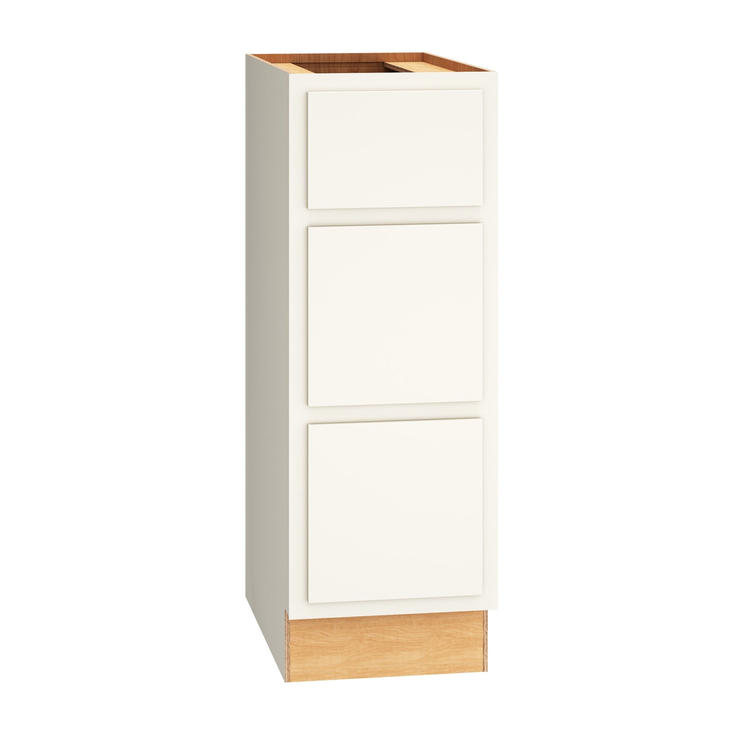 Diamond Express Jamestown 12-in W x 34.5-in H x 21-in D White Partial Overlay 3-Drawer Wood Wall-mount Cabinet Banks