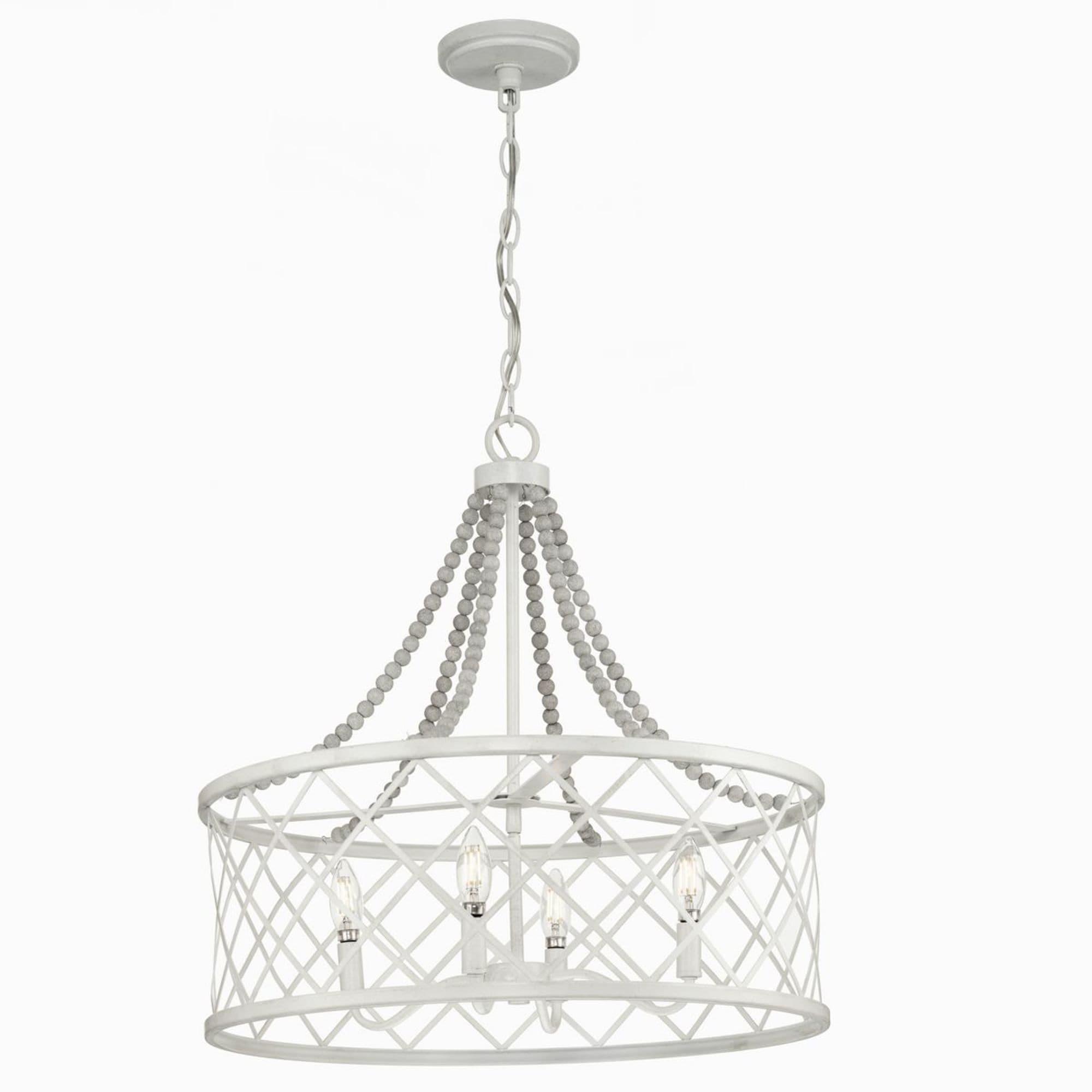 Progress Lighting Bisset 4-Light White Coastal Chandelier