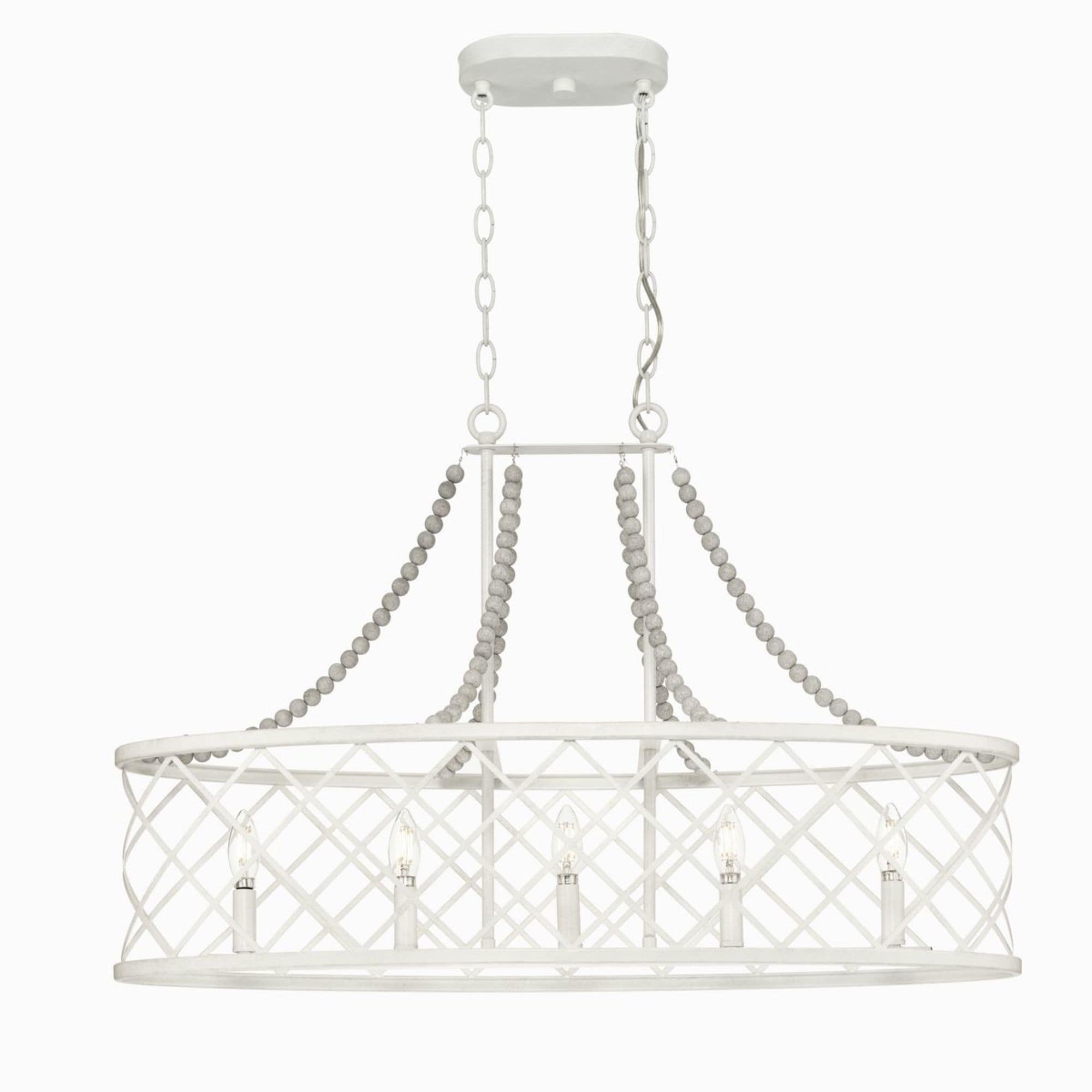 Progress Lighting Bisset 5-Light White Coastal Chandelier