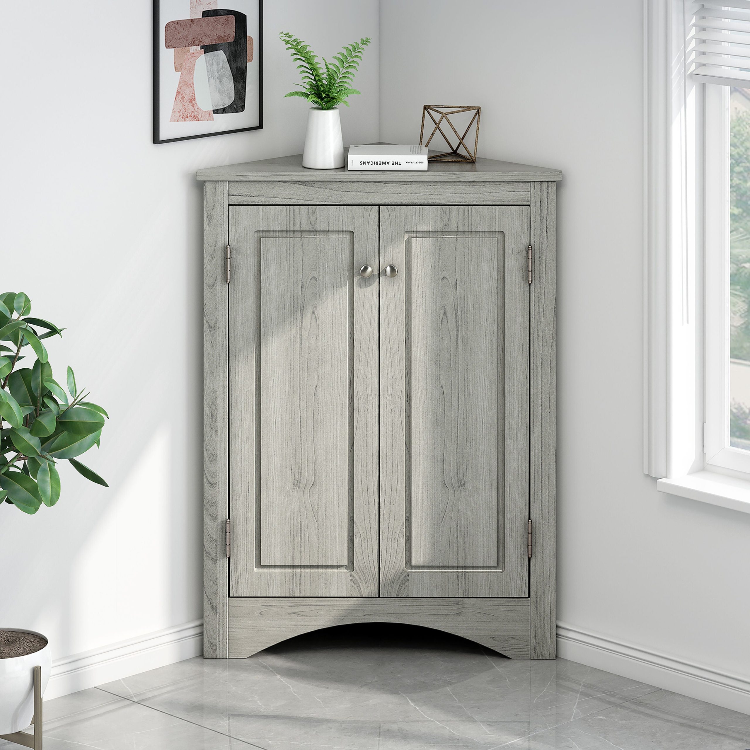 ModernLuxe 17.2-in W x 31.5-in H Wood Composite Oak Wall-mount Utility Storage Cabinet