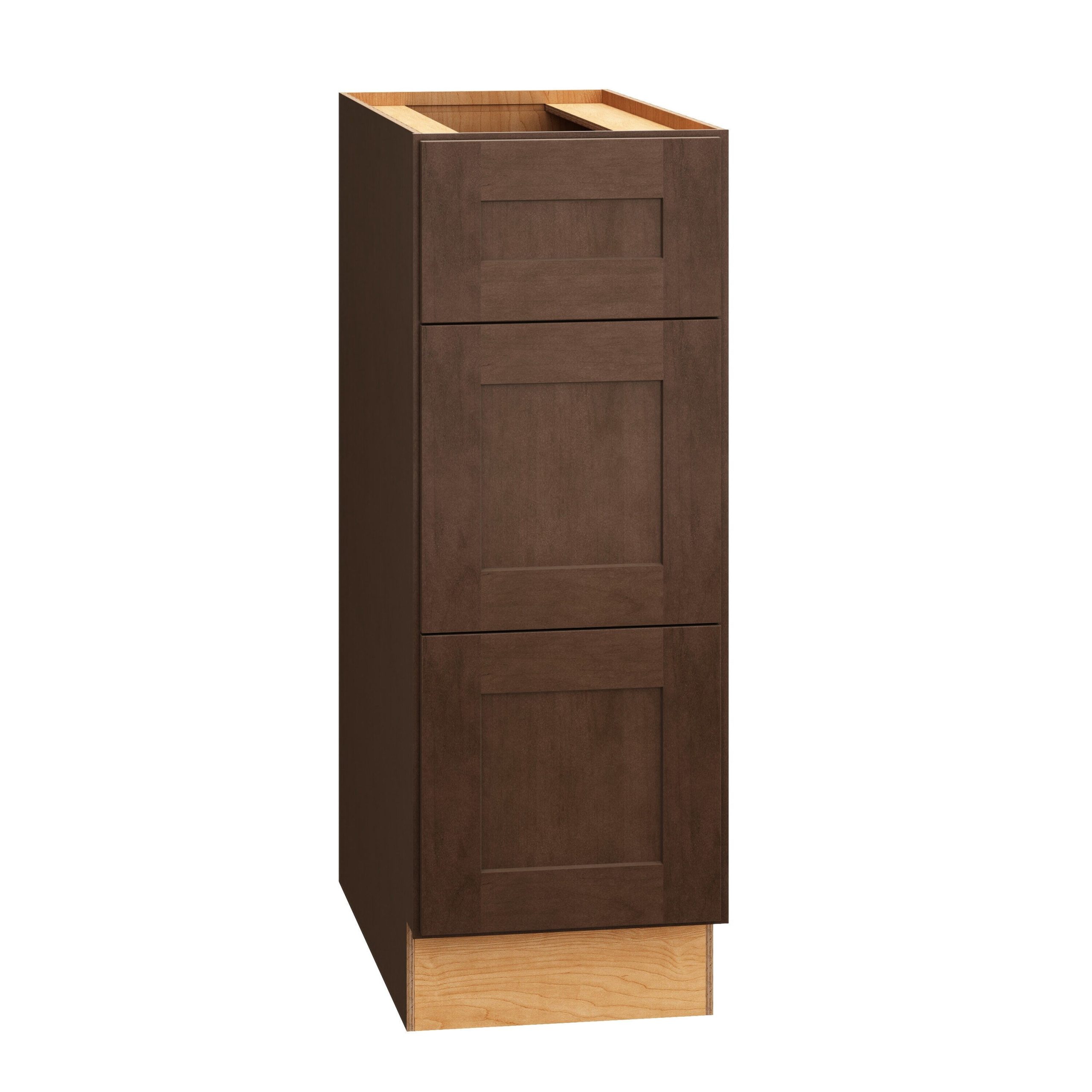 Diamond Express Jamestown 12-in W x 34.5-in H x 24-in D Thatch Partial Overlay 3-Drawer Base Fully Assembled Plywood Cabinet (Recessed Panel Shaker Style)