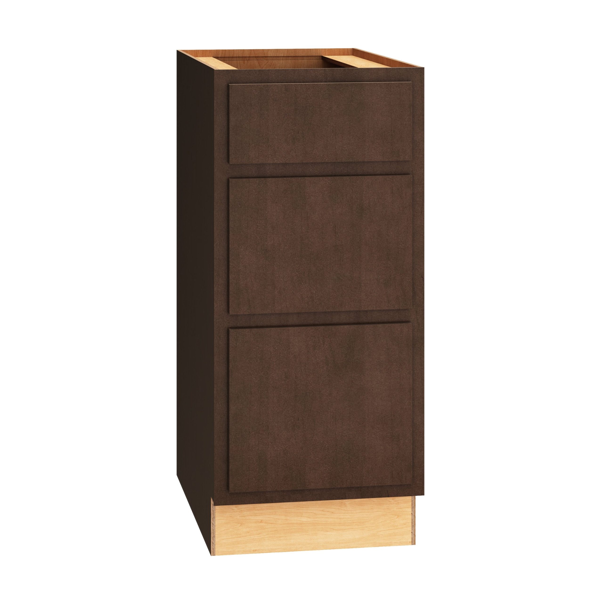 Diamond Express Jamestown 15-in W x 34.5-in H x 24-in D Thatch Partial Overlay 3-Drawer Base Fully Assembled Plywood Cabinet (Recessed Panel Shaker Style)