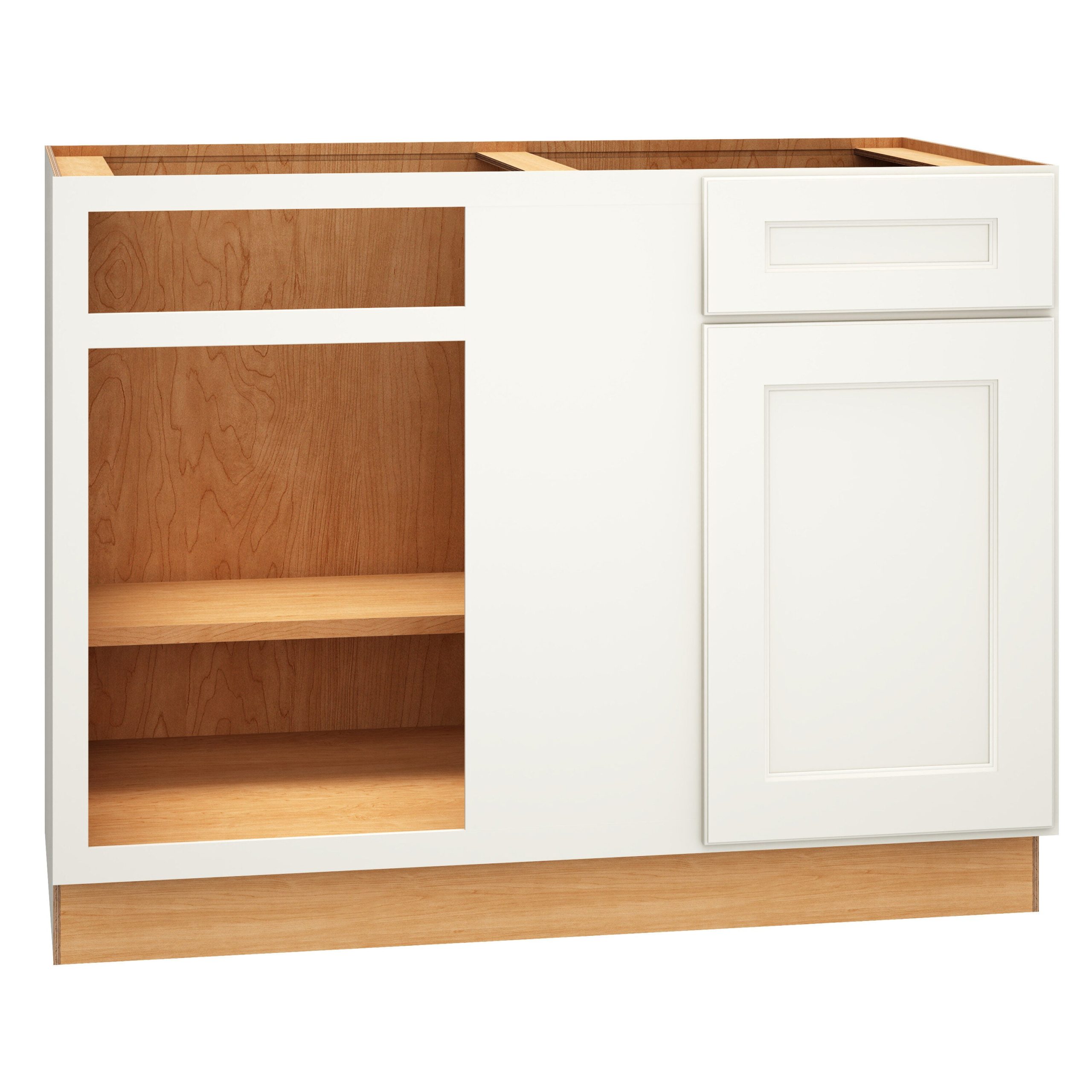 Diamond Express Macaulay 48-in W x 34.5-in H x 24-in D White Blind 1-Drawer Corner Base Fully Assembled Plywood Cabinet (Recessed Panel Square Style)