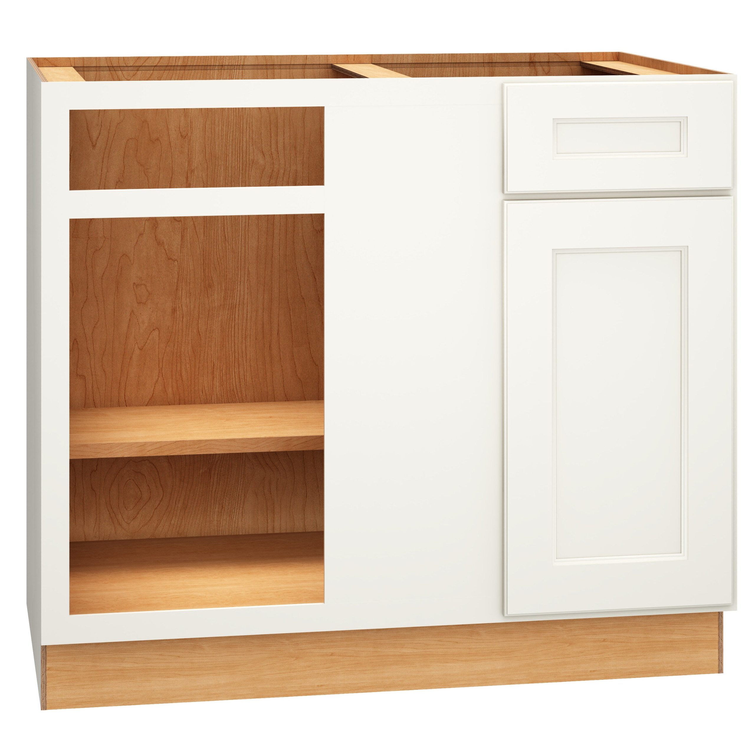 Diamond Express Macaulay 42-in W x 34.5-in H x 24-in D White Blind 1-Drawer Corner Base Fully Assembled Plywood Cabinet (Recessed Panel Square Style)