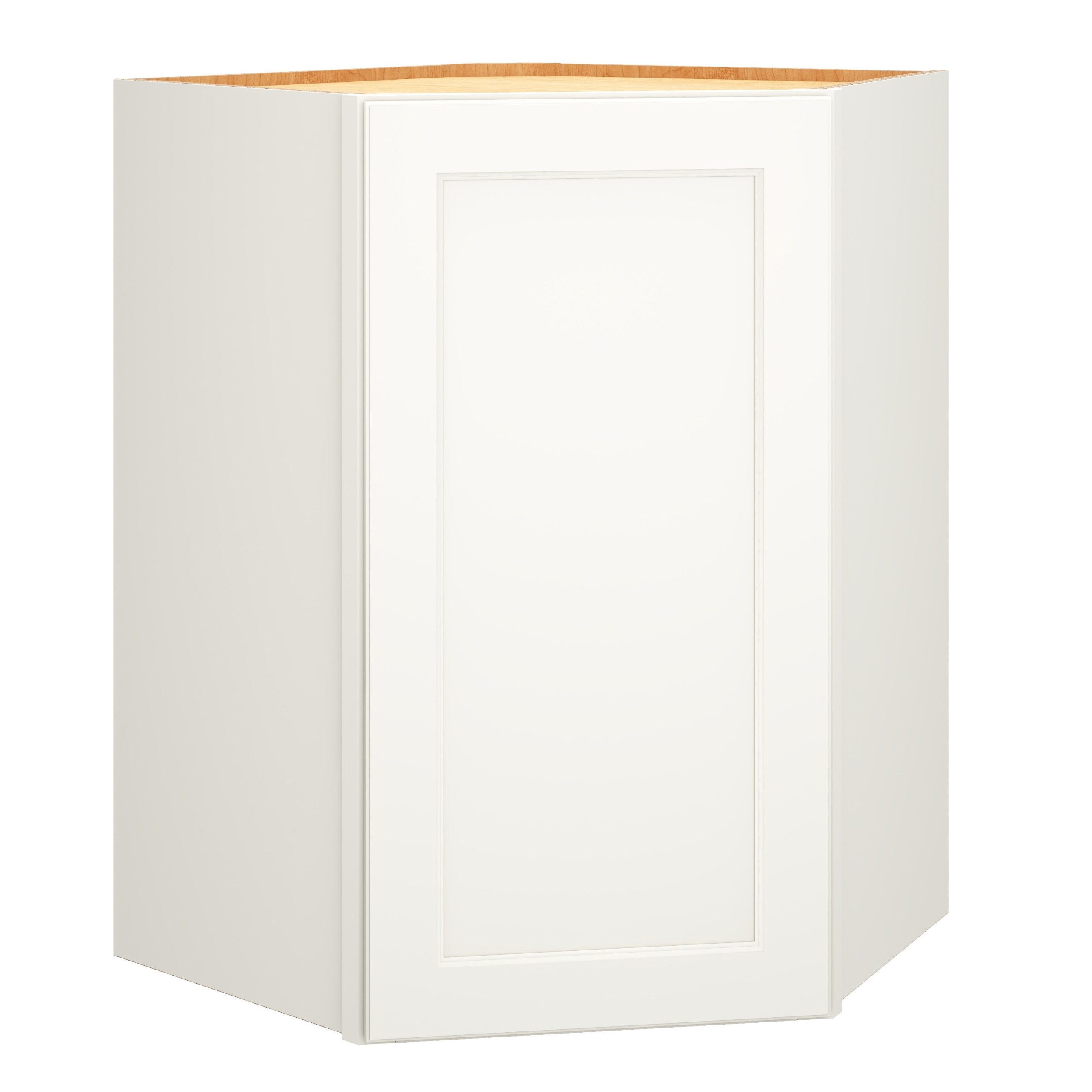 Diamond Express Macaulay 36-in W x 36-in H x 24-in D White Diagonal Corner Wall Fully Assembled Plywood Cabinet (Recessed Panel Square Style)