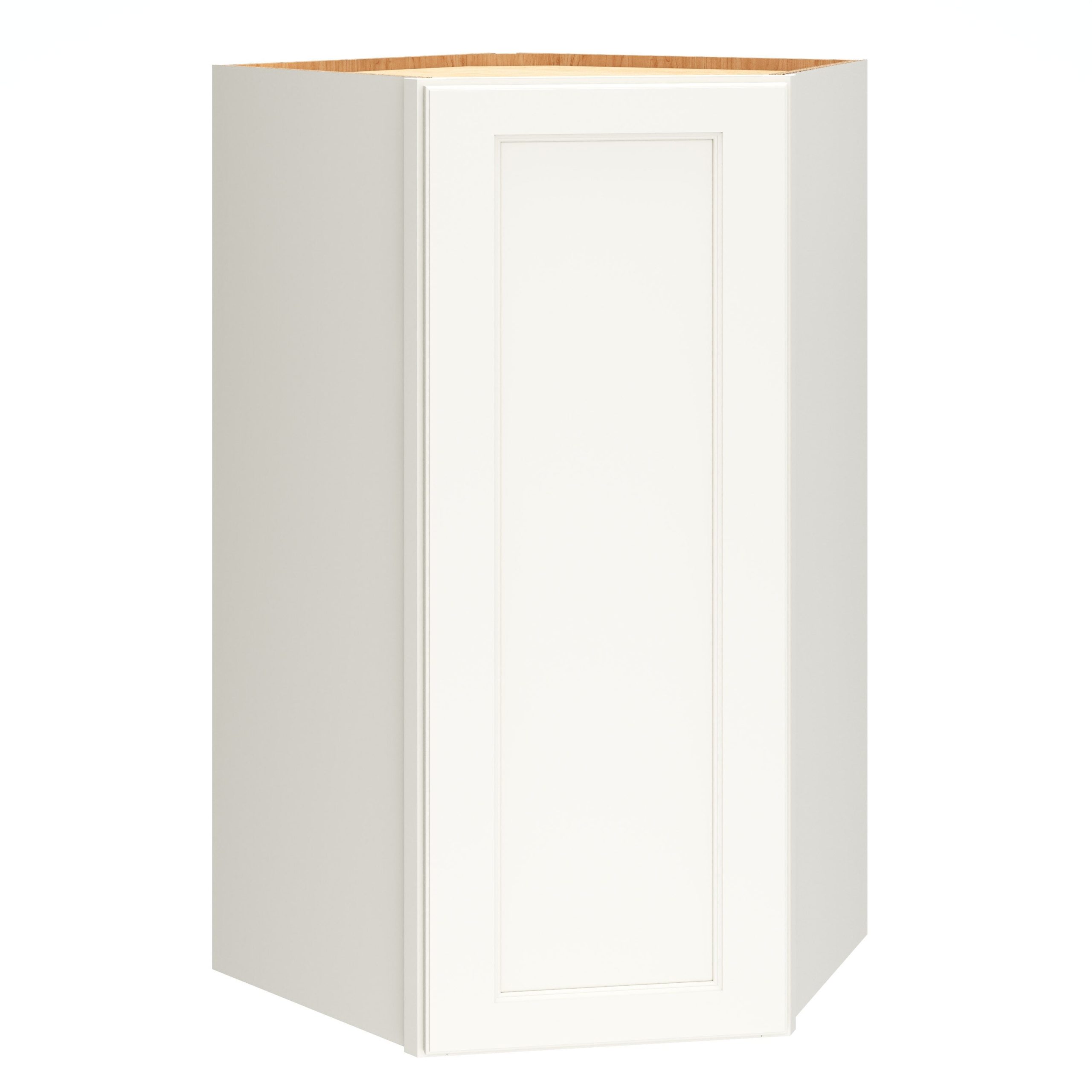 Diamond Express Macaulay 39-in W x 39-in H x 24-in D White Diagonal Corner Wall Fully Assembled Plywood Cabinet (Recessed Panel Square Style)