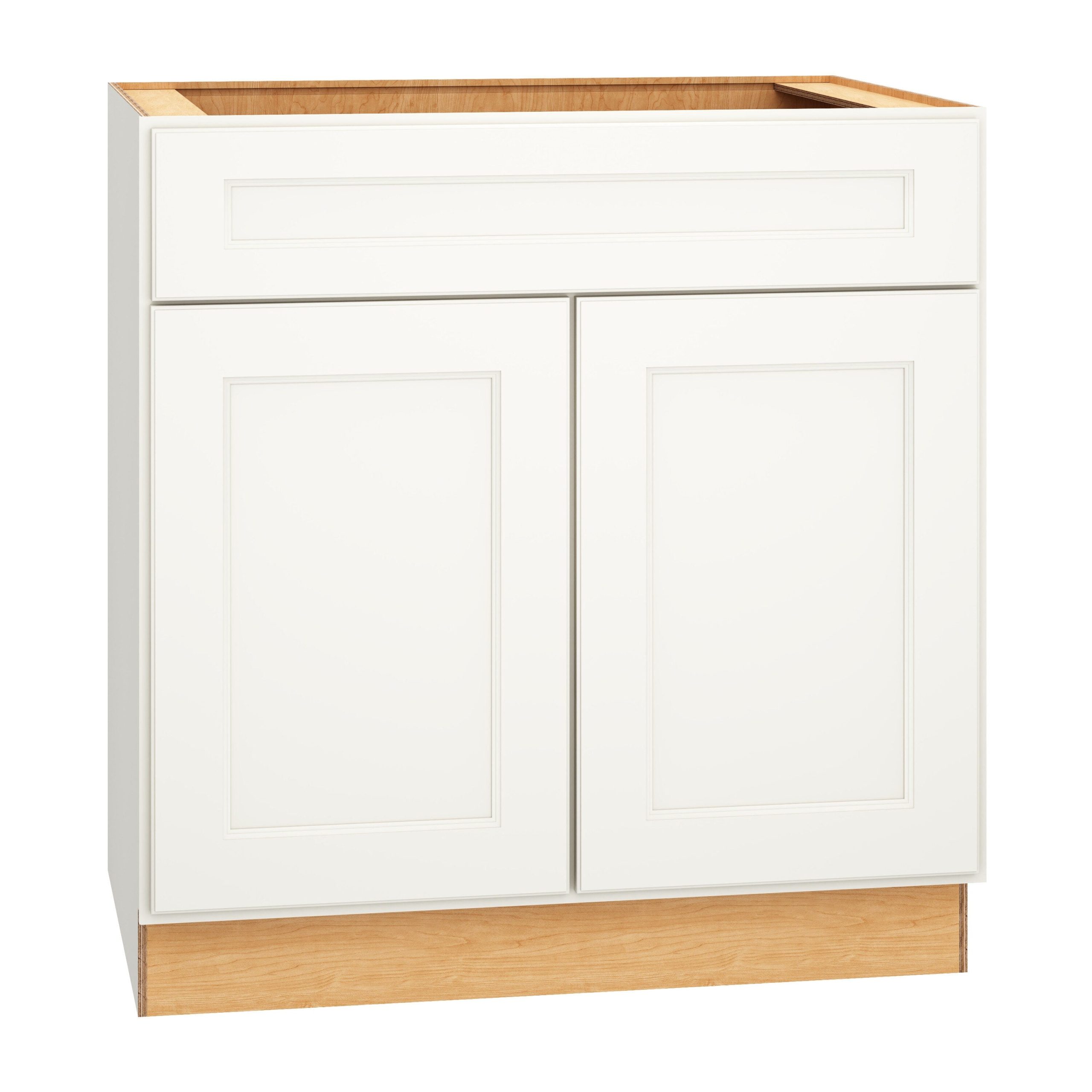 Diamond Express Macaulay 33-in W x 34.5-in H x 24-in D White 1-Drawer Base Fully Assembled Plywood Cabinet (Recessed Panel Square Style)