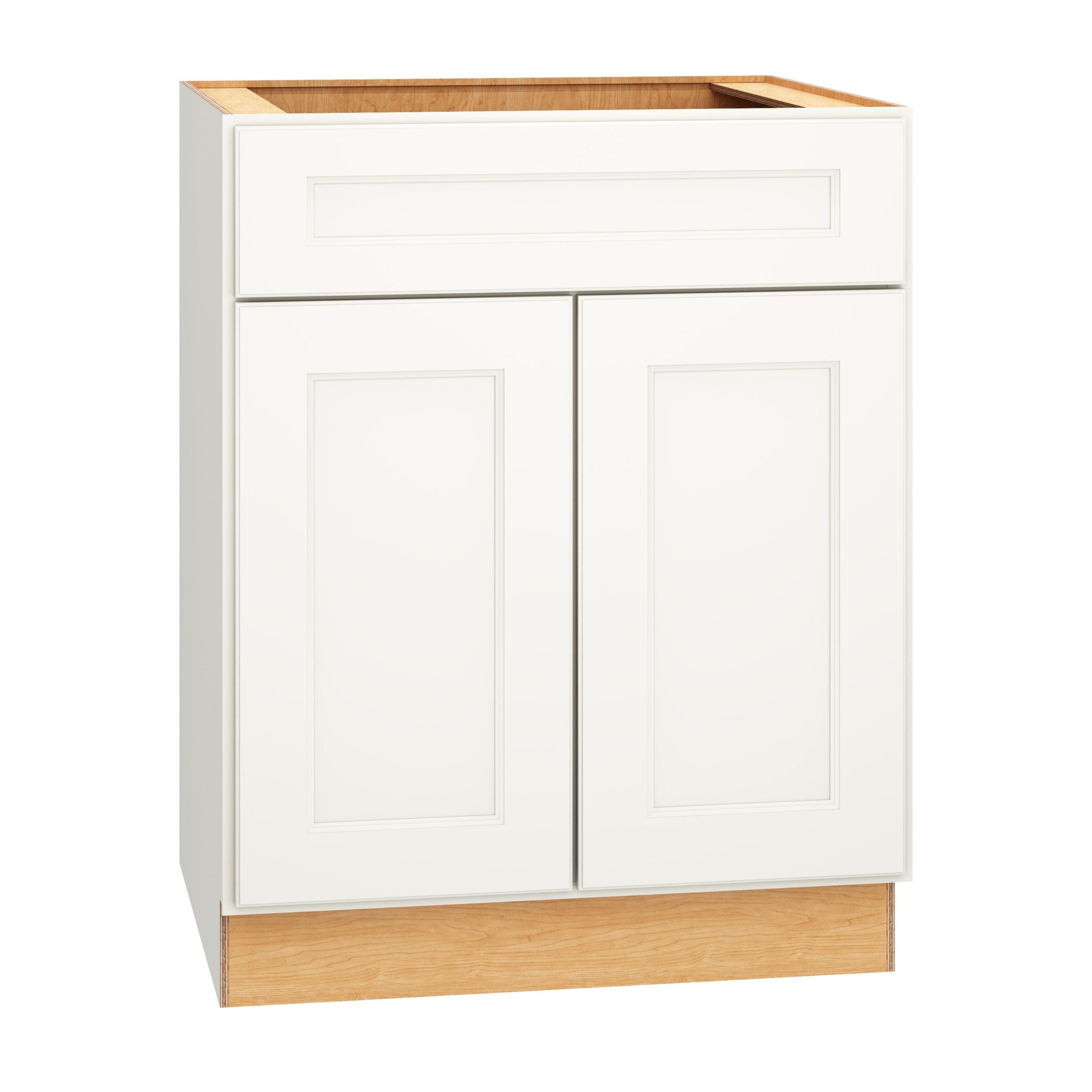 Diamond Express Macaulay 27-in W x 34.5-in H x 24-in D White 1-Drawer Base Fully Assembled Plywood Cabinet (Recessed Panel Square Style)