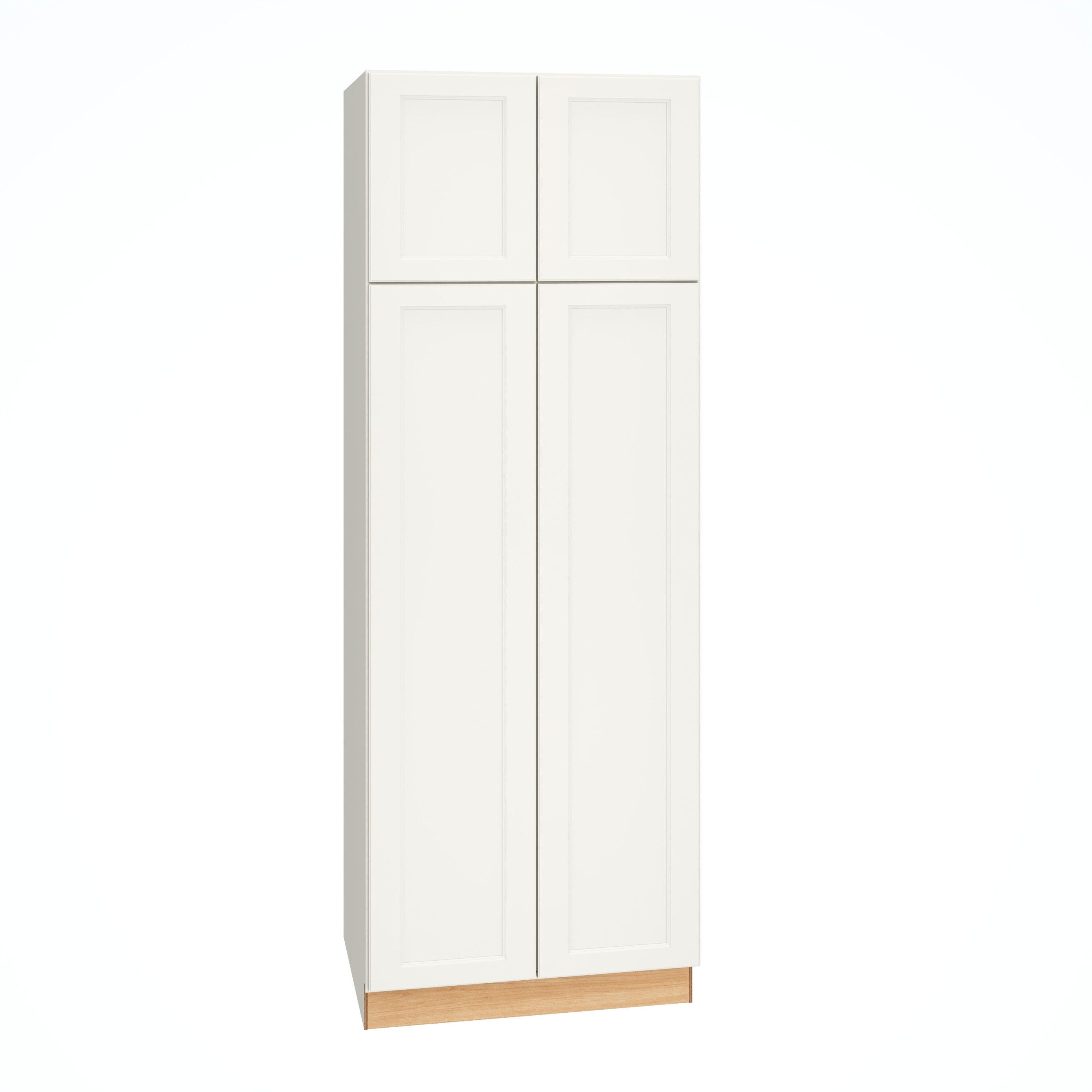 Diamond Express Macaulay 30-in W x 84-in H x 24-in D White Pantry Fully Assembled Plywood Cabinet (Recessed Panel Square Door Style)