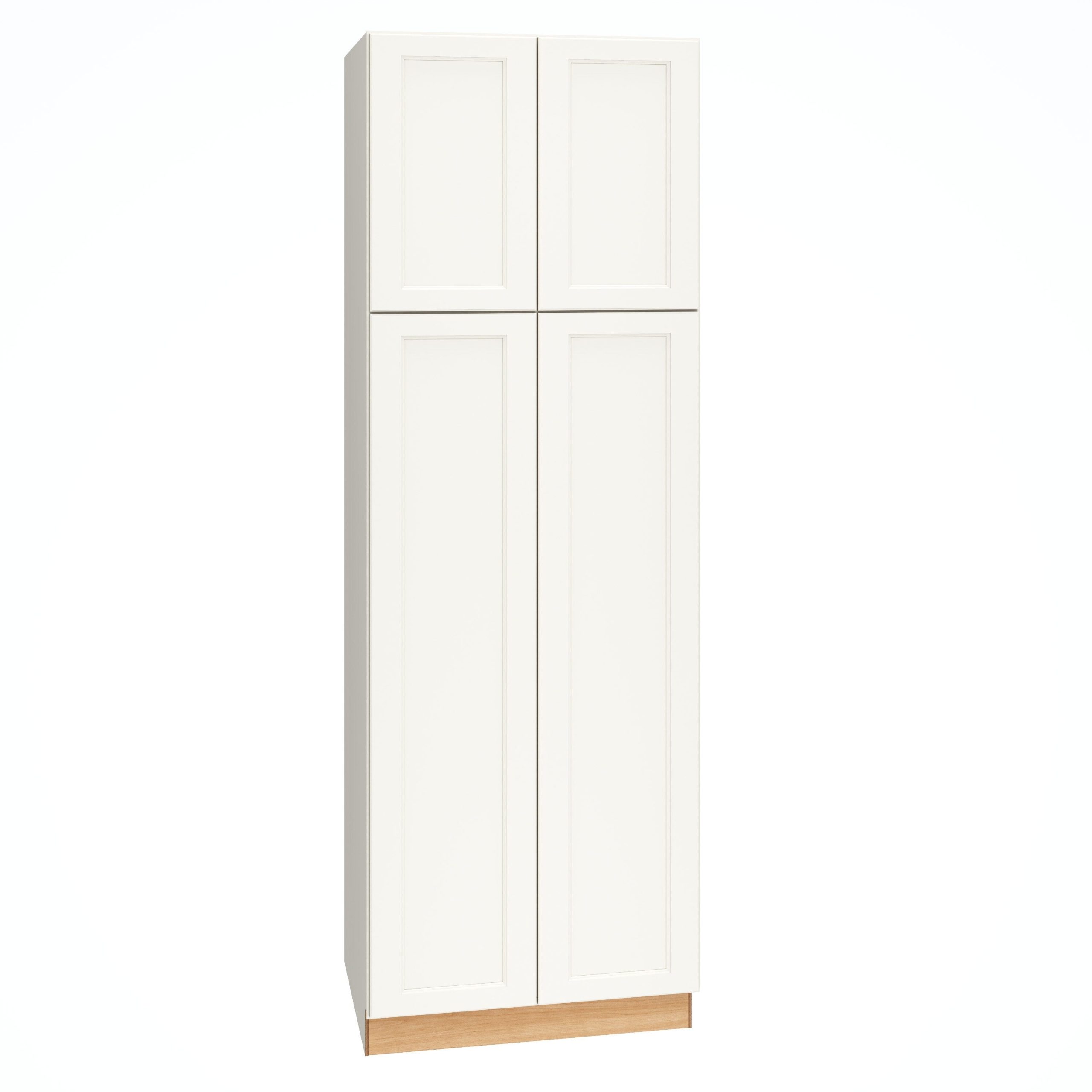 Diamond Express Macaulay 30-in W x 90-in H x 24-in D White Pantry Fully Assembled Plywood Cabinet (Recessed Panel Square Door Style)