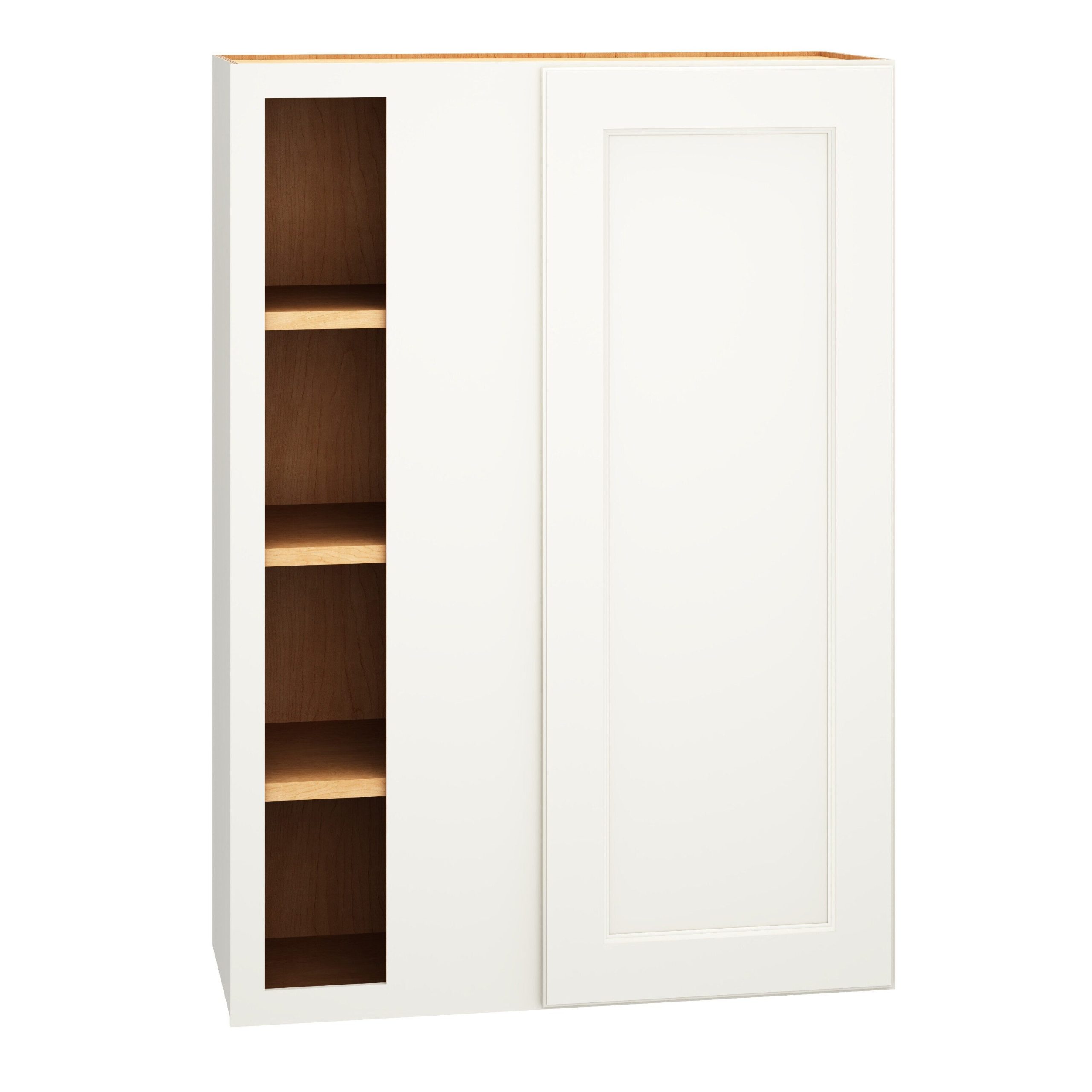 Diamond Express Macaulay 30-in W x 42-in H x 12-in D White Blind Corner Wall Fully Assembled Plywood Cabinet (Recessed Panel Square Style)