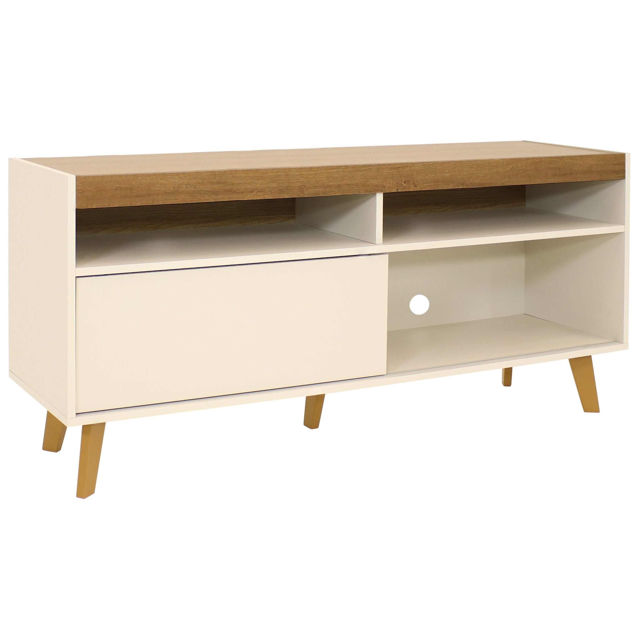 Sunnydaze Decor Modern/Contemporary Off-white Tv Cabinet (Accommodates TVs up to 55-in)