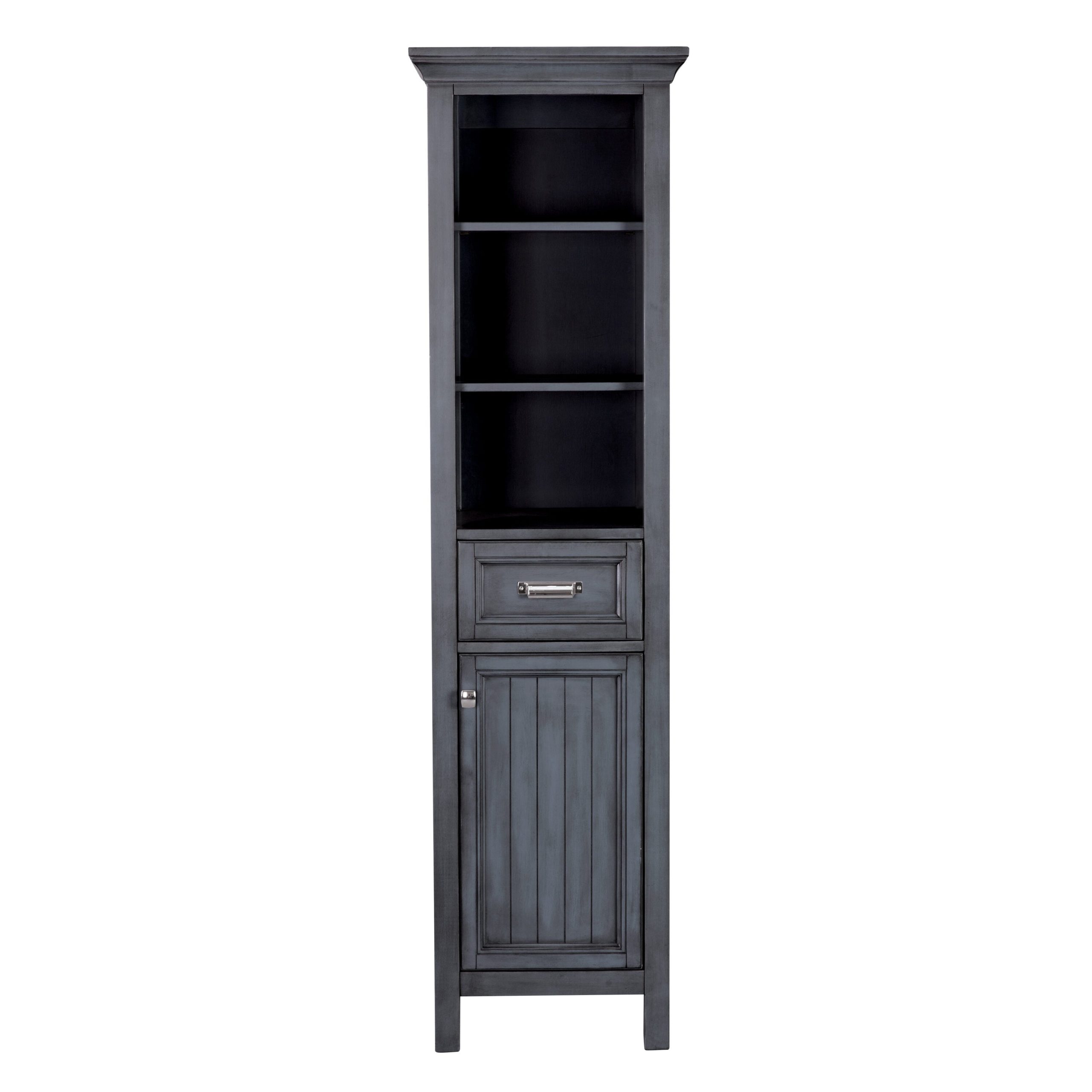 CRAFT + MAIN Brantley 21-in x 72-in x 15-in Harbor Blue Wood Freestanding Soft Close Linen Cabinet