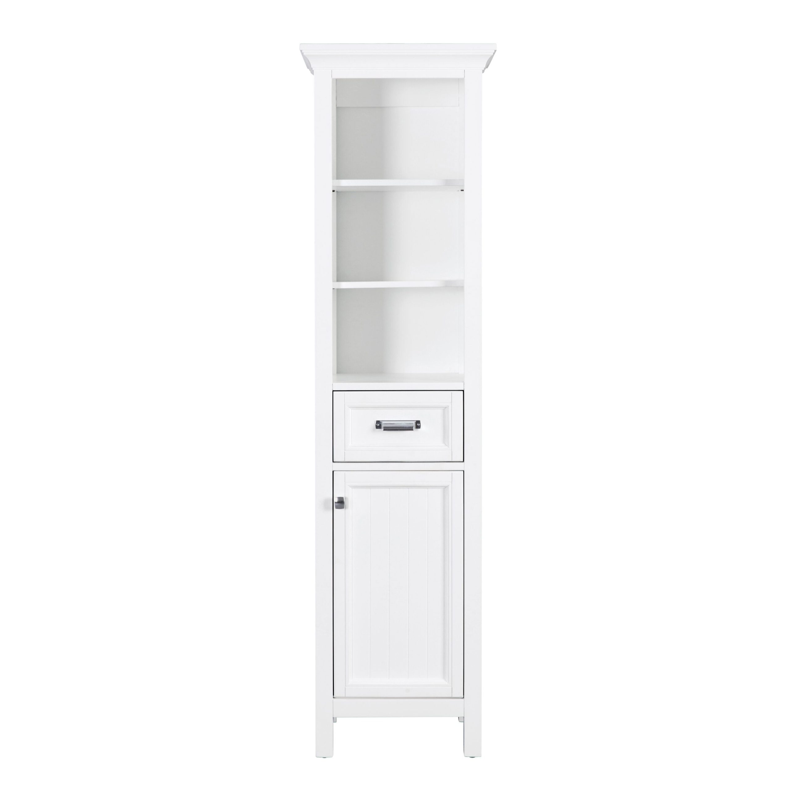 CRAFT + MAIN Brantley 21-in x 72-in x 15-in White Wood Freestanding Soft Close Linen Cabinet