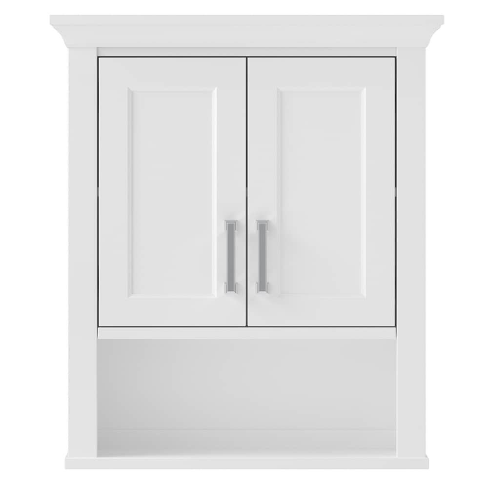 CRAFT + MAIN Hollis 24-in x 28-in x 8-in White Soft Close Bathroom Wall Cabinet
