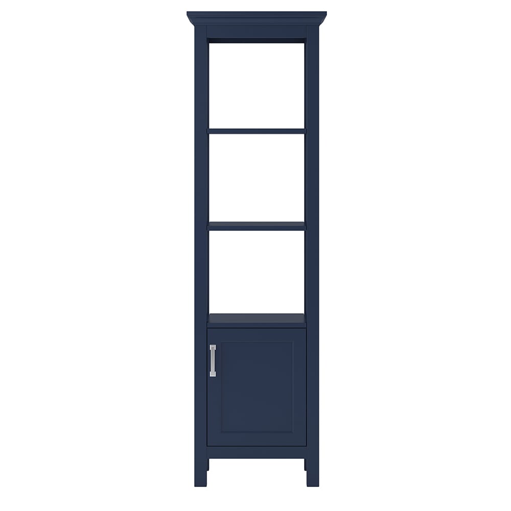 CRAFT + MAIN Lawson 19-in x 70-in x 15-in Aegean Blue Wood Freestanding Soft Close Linen Cabinet