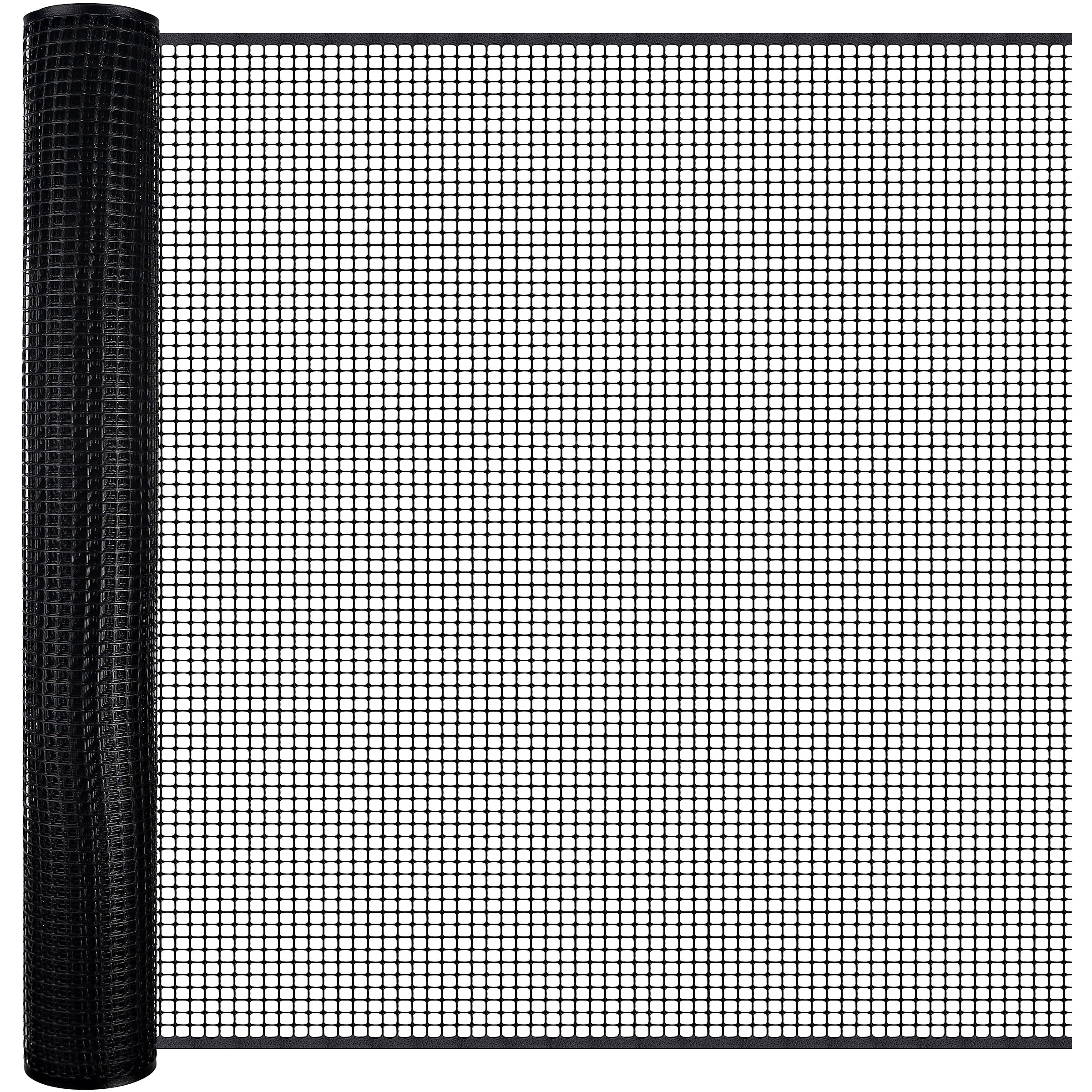 BOEN 15-ft 7-Gauge Black Plastic Extruded Mesh Rolled Fencing