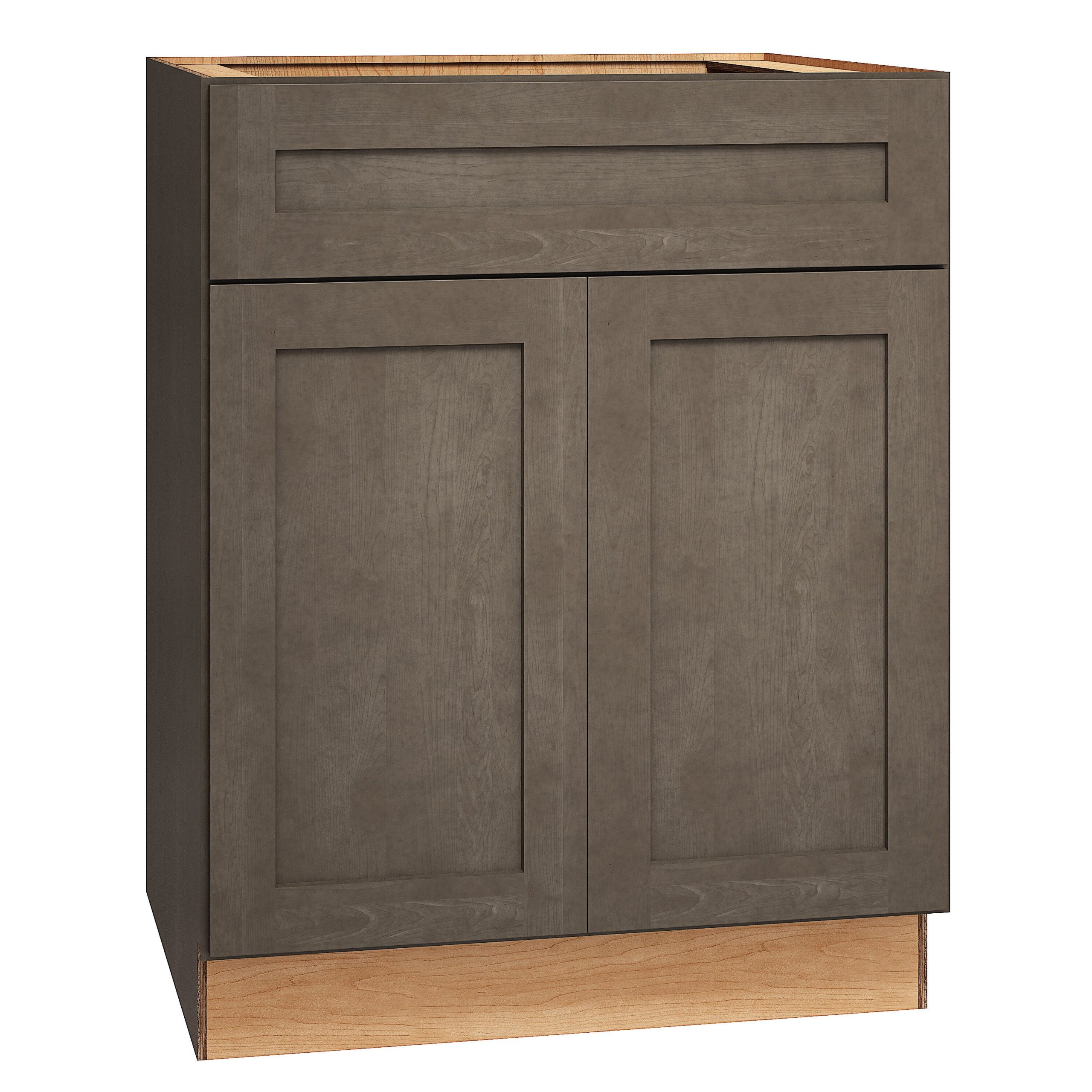 Diamond Express Jamestown 27-in W x 34.5-in H x 24-in D Colt Brown 1-Drawer Base Fully Assembled Plywood Cabinet (Recessed Panel Square Style)
