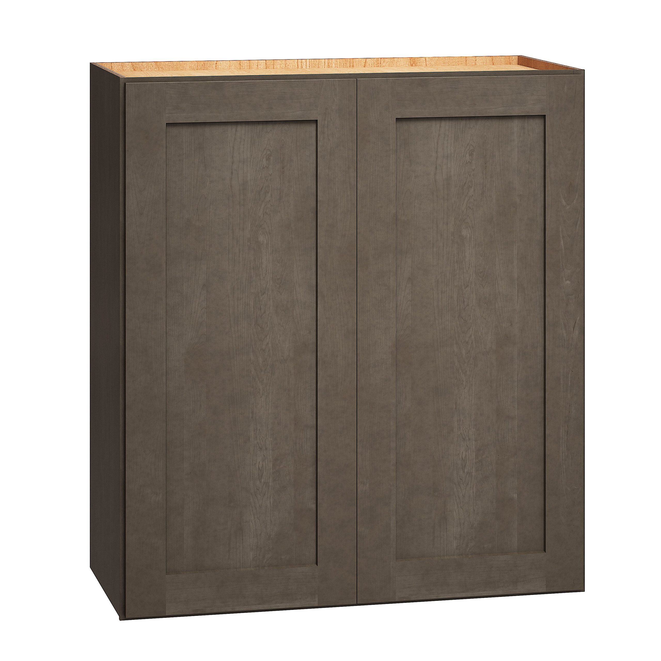 Diamond Express Jamestown 27-in W x 30-in H x 12-in D Colt Brown Wall Fully Assembled Plywood Cabinet (Recessed Panel Shaker Door Style)