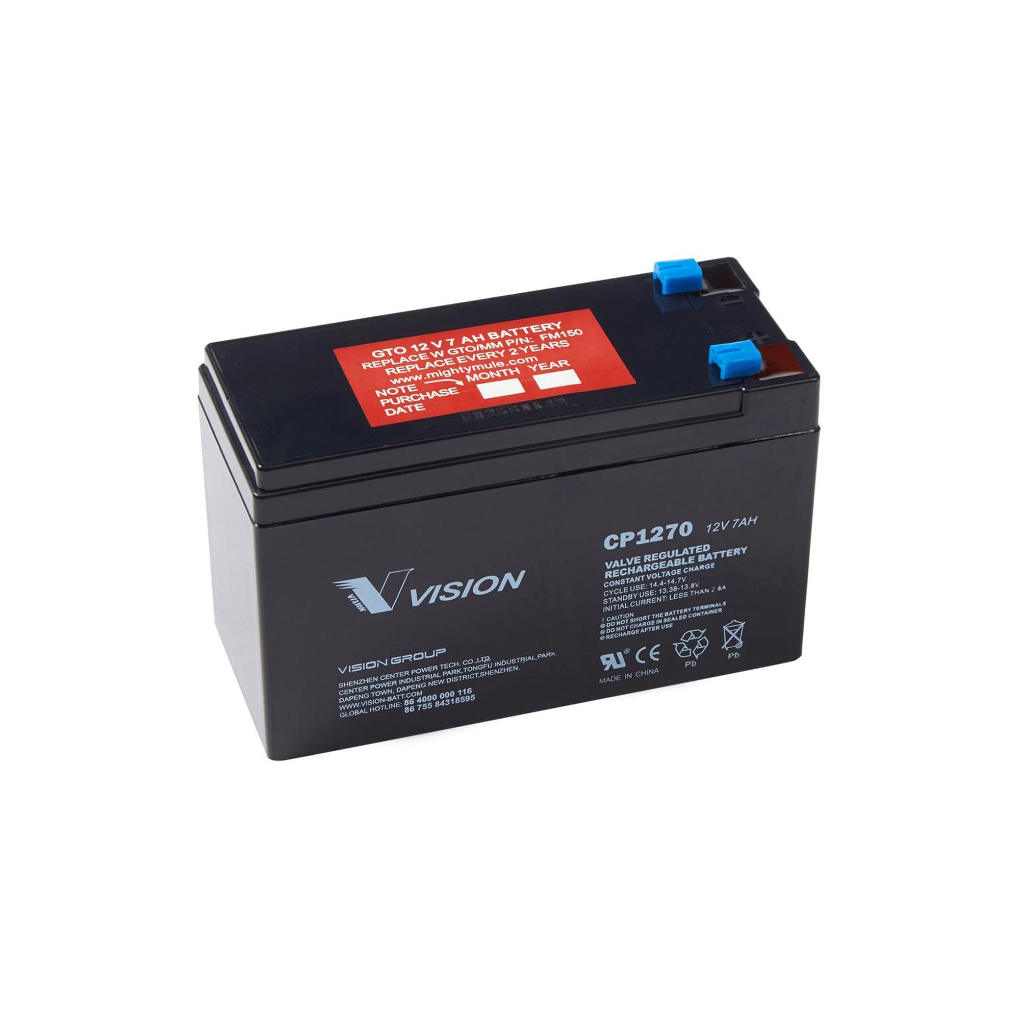 Mighty Mule Replacement Battery, 12 Volt