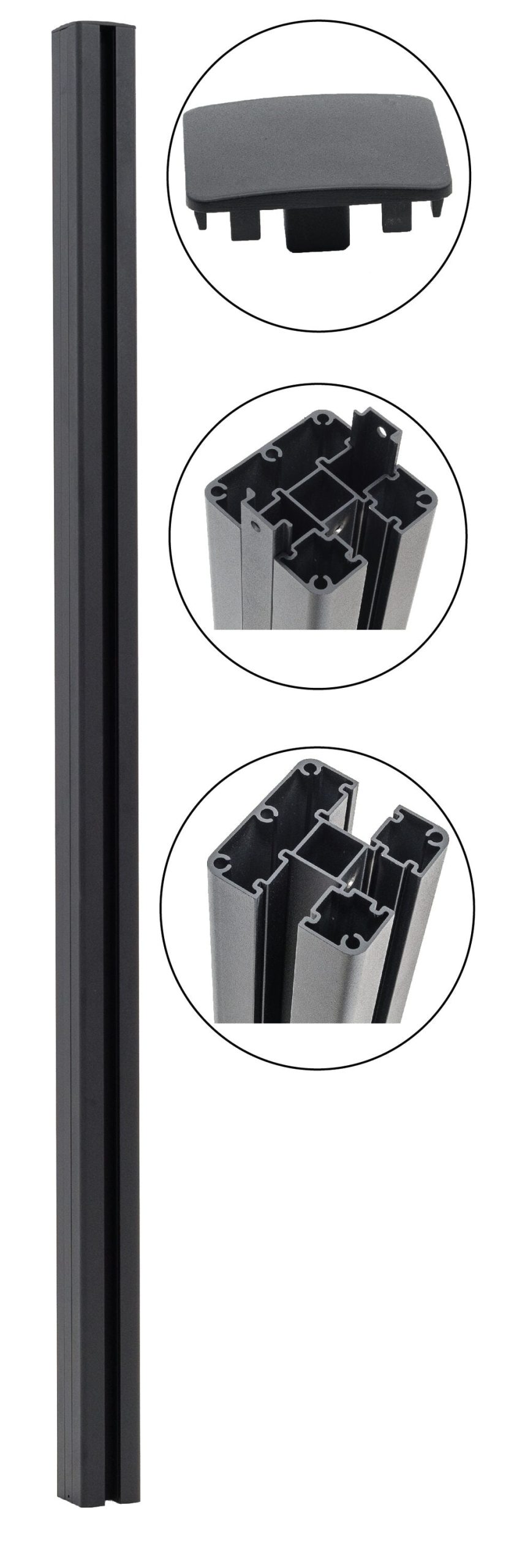 Infinity Euro 6-ft H Black Composite Fence with Post Cap