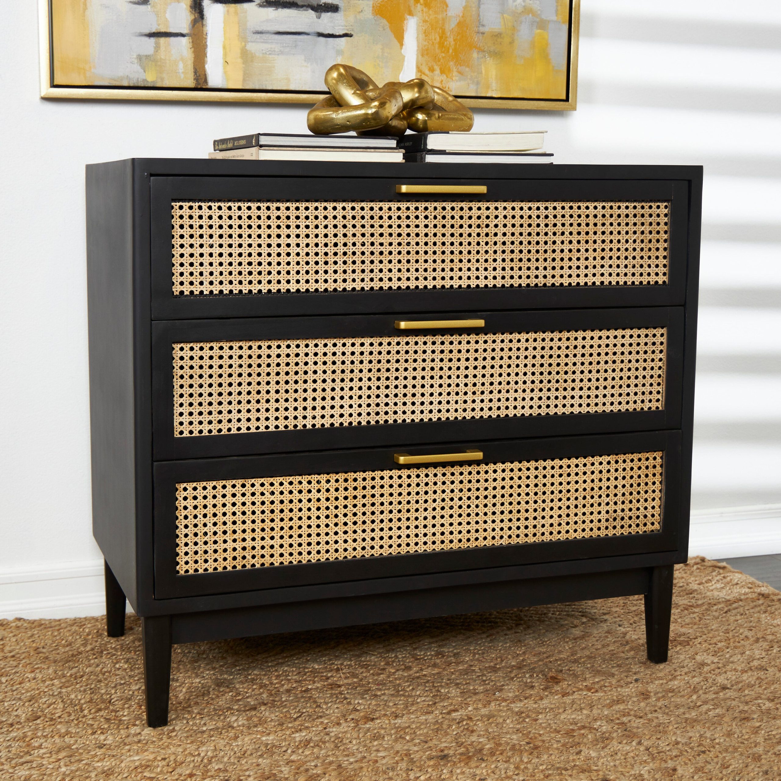 Grayson Lane Black Chest Of Drawers 3-Drawer Accent Chest