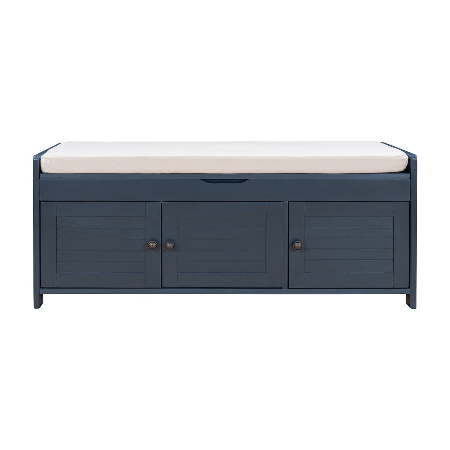 GZMR Navy Blue Storage Bench Modern Navy Blue Storage Bench 43.5-in x 16-in x 18-in