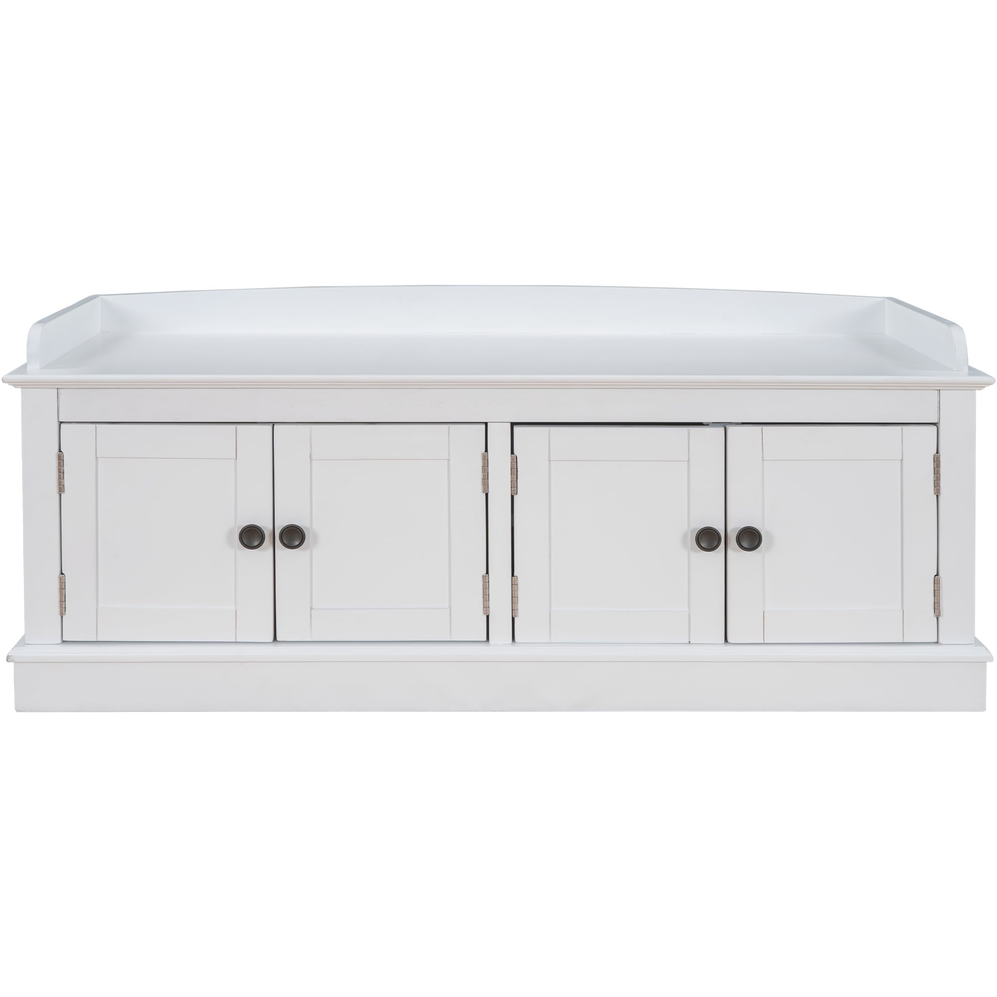 Qualler Modern White Storage Bench 42.7-in x 16-in x 17.4-in