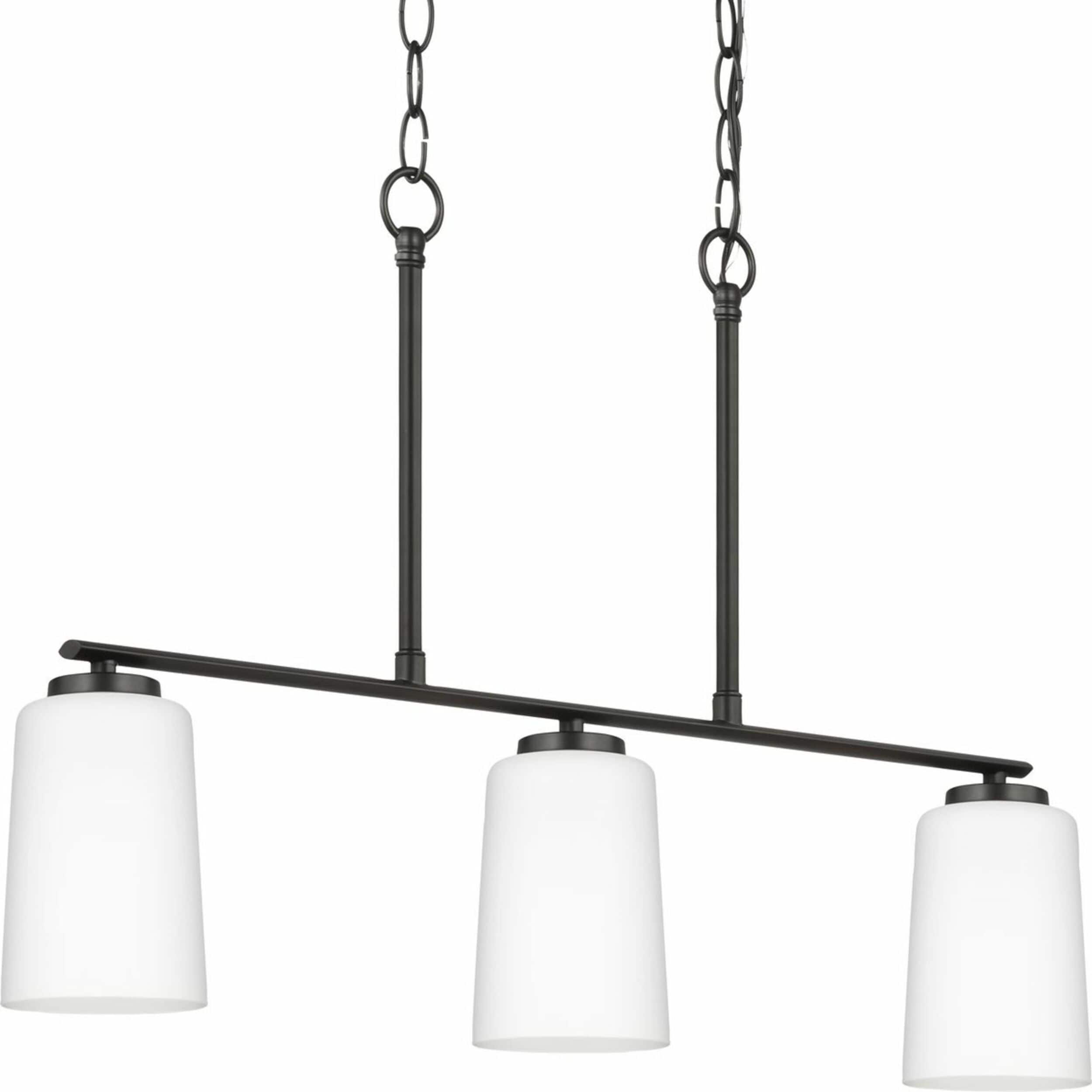 Progress Lighting Adley 3-Light Matte Black Transitional Chandelier