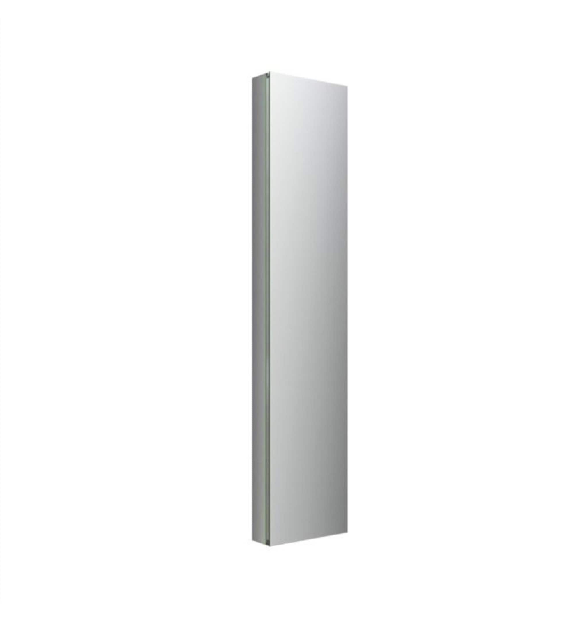 Fresca 15-in x 70-in Fog Free Surface/Recessed Mount Anodized Aluminum Mirrored Soft Close Medicine Cabinet